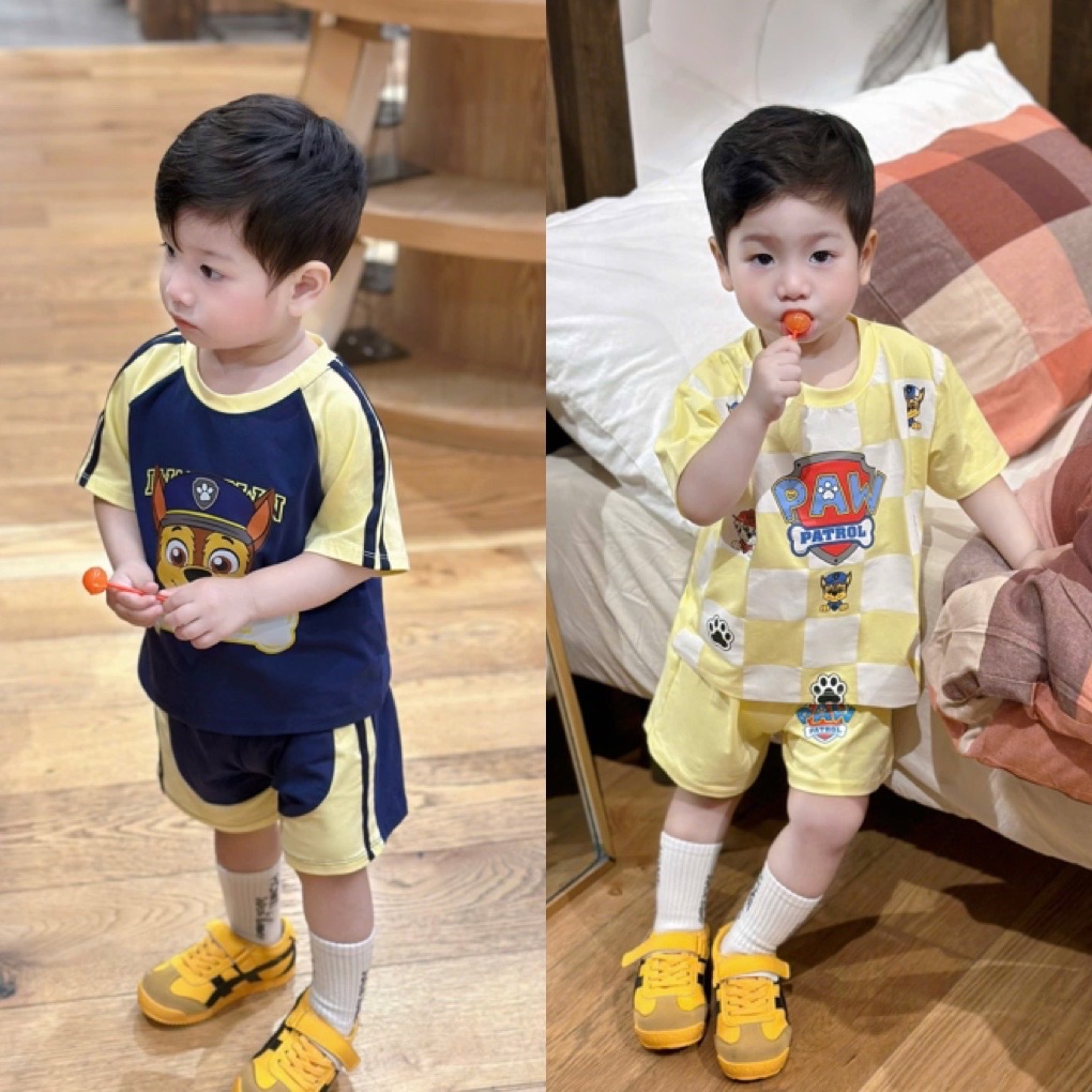 T061 - SET 2 BỘ ĐÙI BÉ TRAI PAW PATROL đen vàng