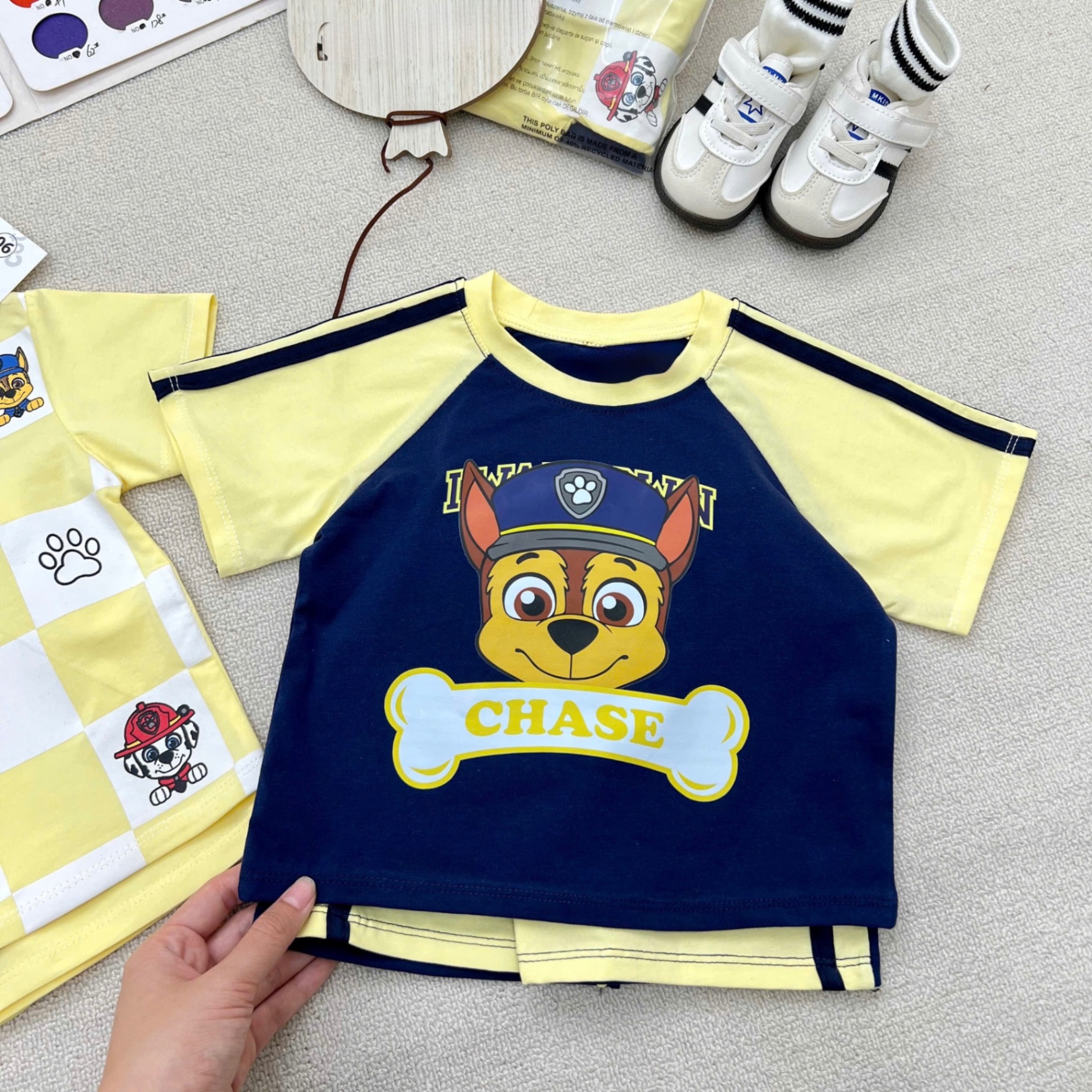T061 - SET 2 BỘ ĐÙI BÉ TRAI PAW PATROL đen vàng