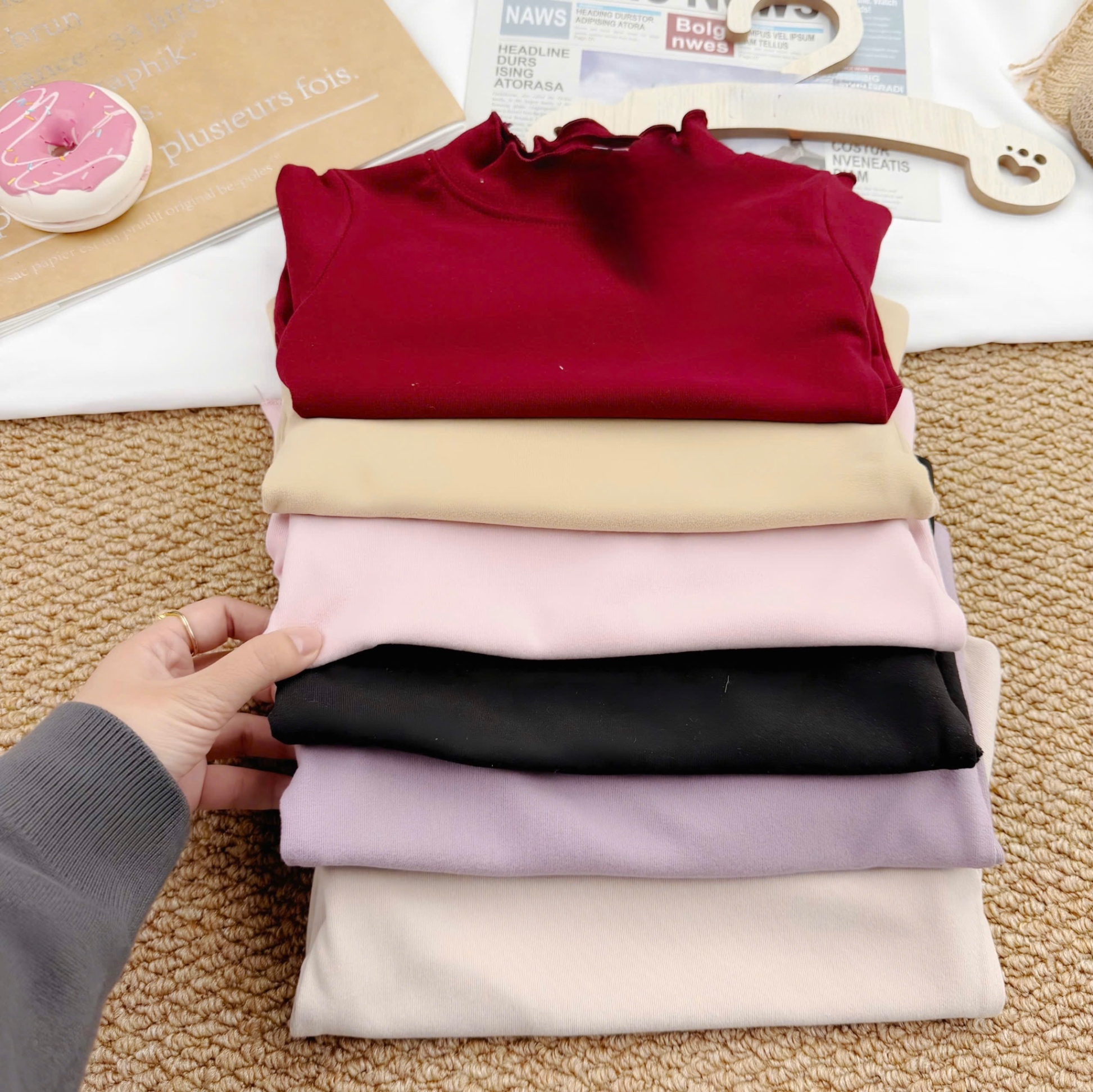 AB843 - SET 3 ÁO BÉ GÁI ZIP LÔNG CỔ BÈO