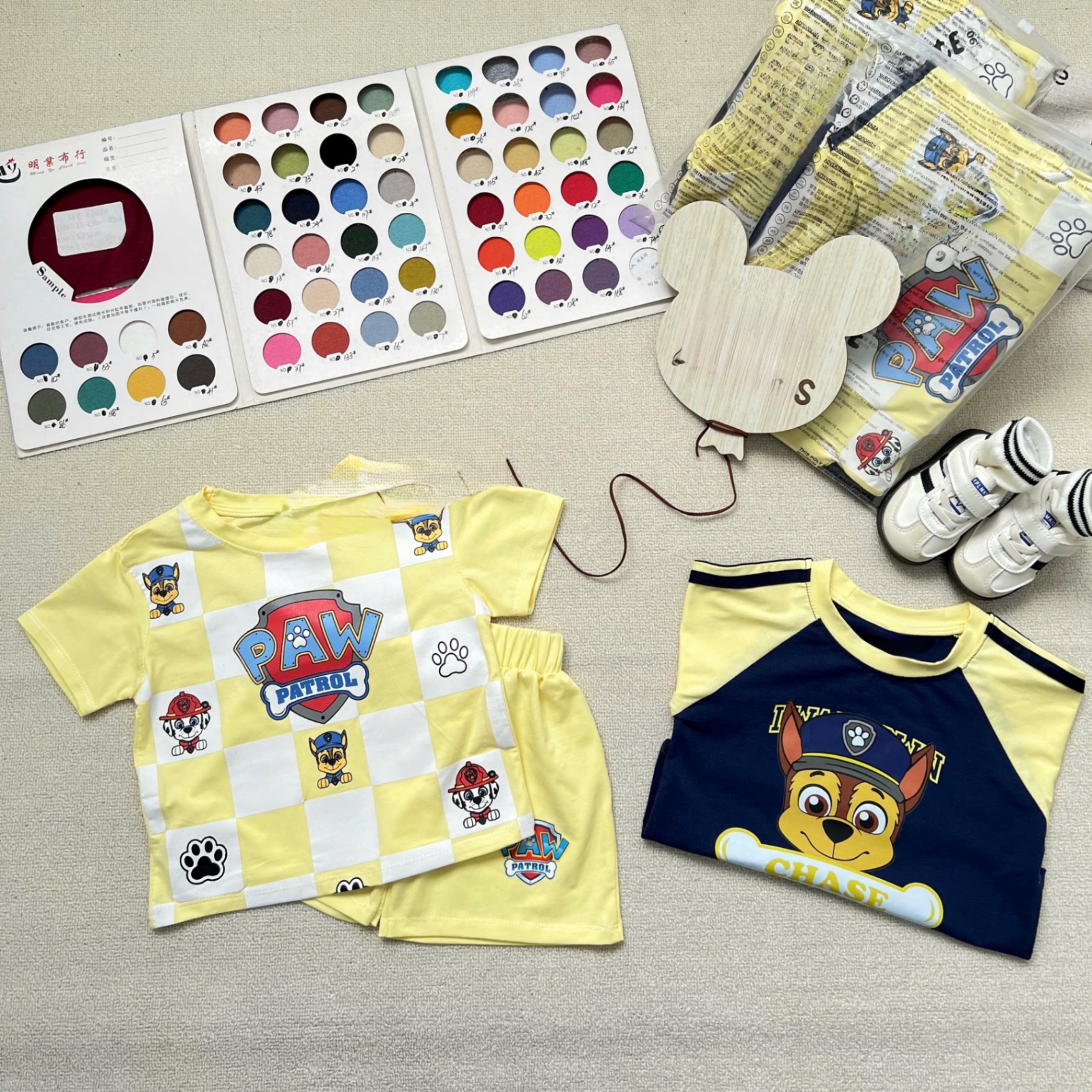 T061 - SET 2 BỘ ĐÙI BÉ TRAI PAW PATROL đen vàng