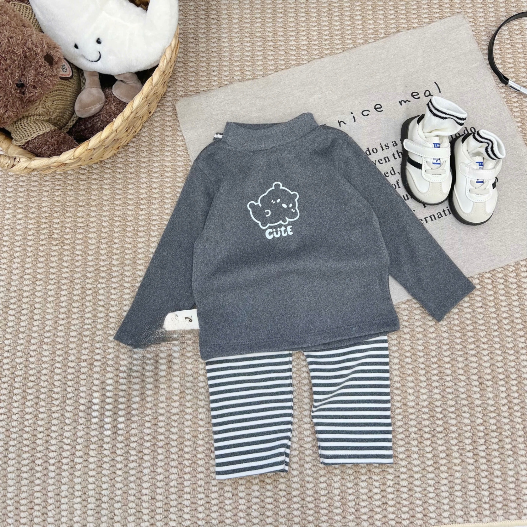 T056 - SET 2 BỘ ZIP LÔNG BÉ CHÓ CUTE BÉ TRAI GÁI