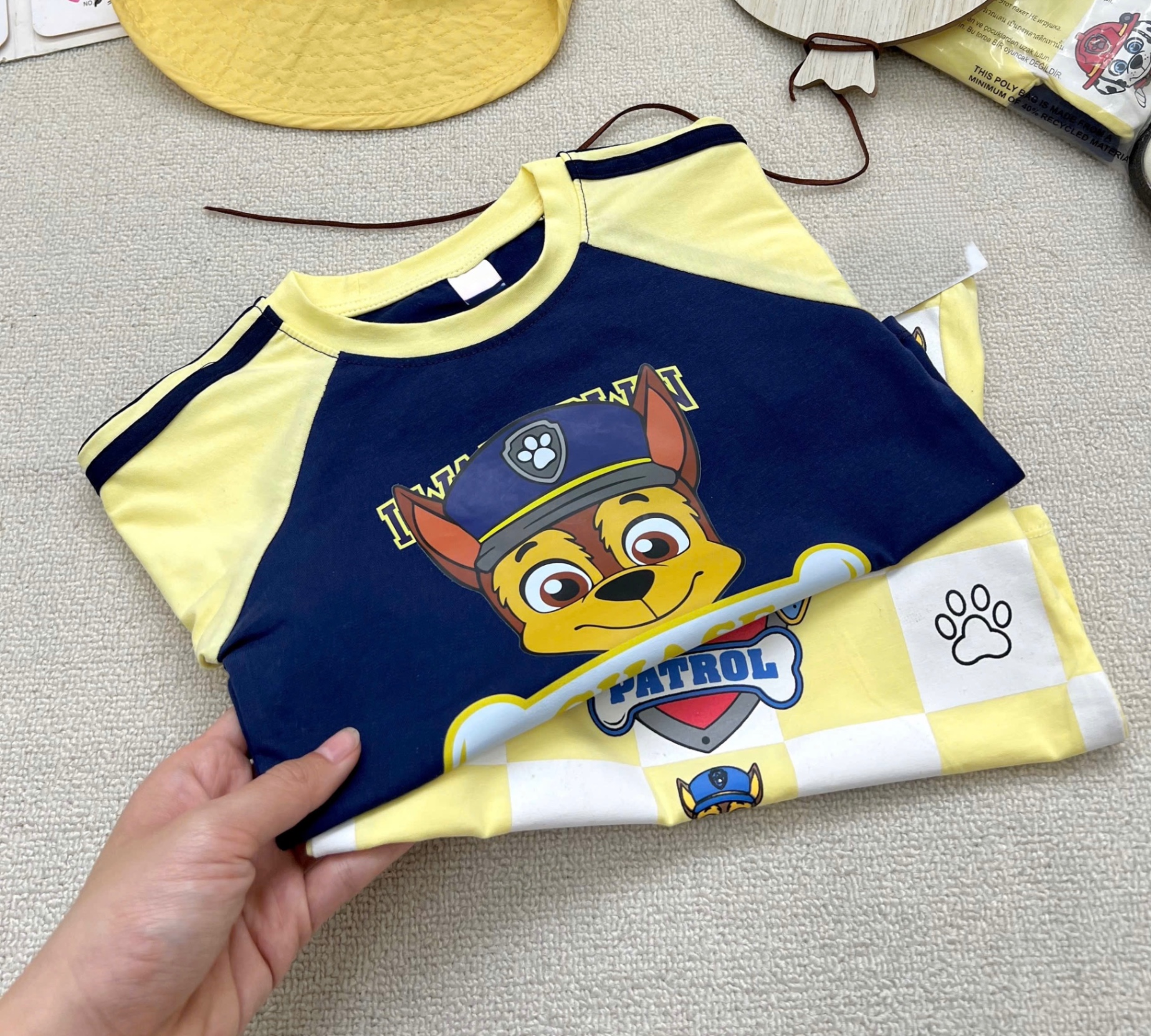 T061 - SET 2 BỘ ĐÙI BÉ TRAI PAW PATROL đen vàng