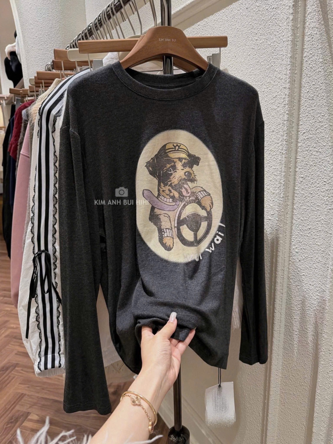 S238 - BỘ NỮ NỈ LENZIP XÁM CHÓ QUẦN KẺ NGANG