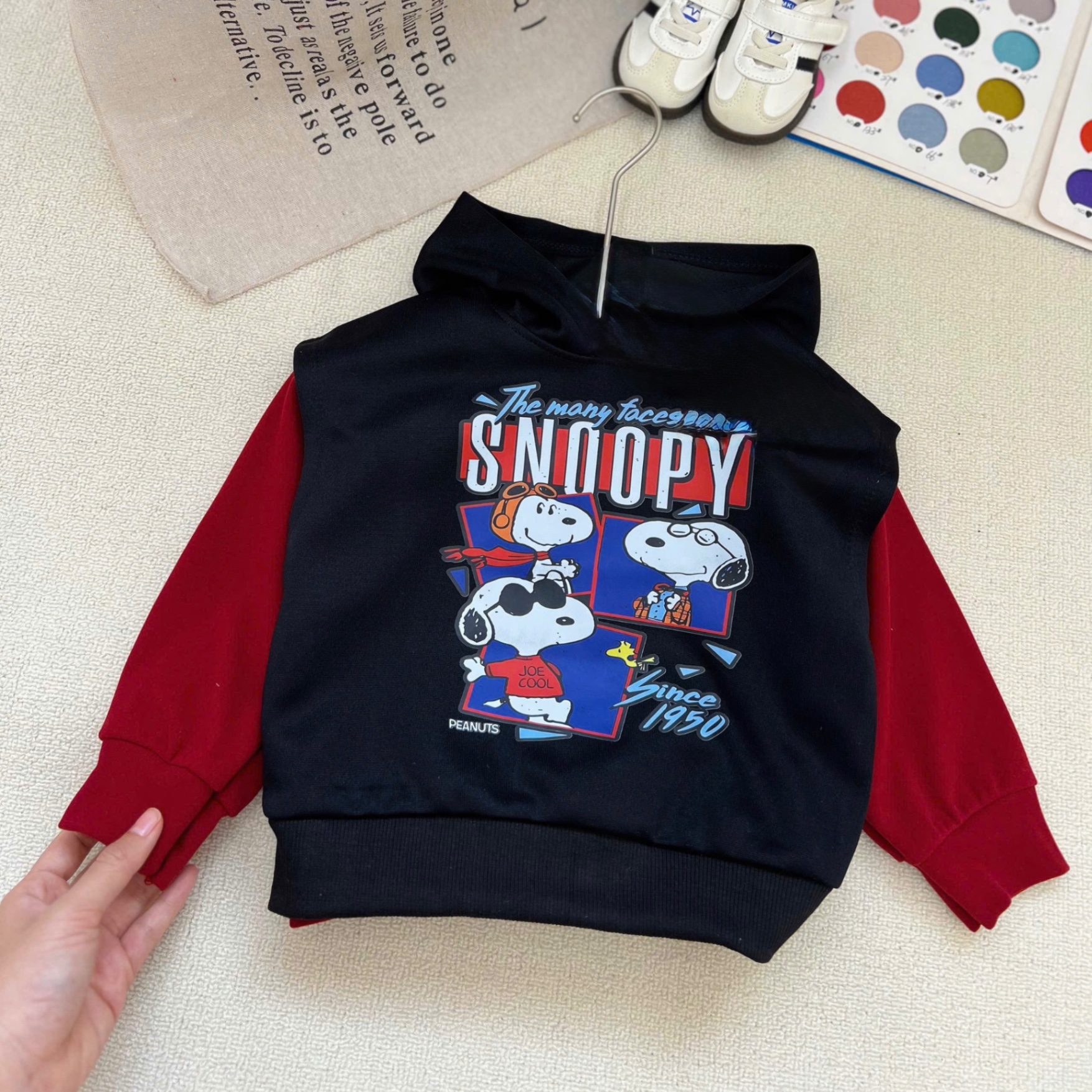 T068 - SET BÉ TRAI 3CT SNOOPY ĐỎ TRẮNG PHỐI GILE