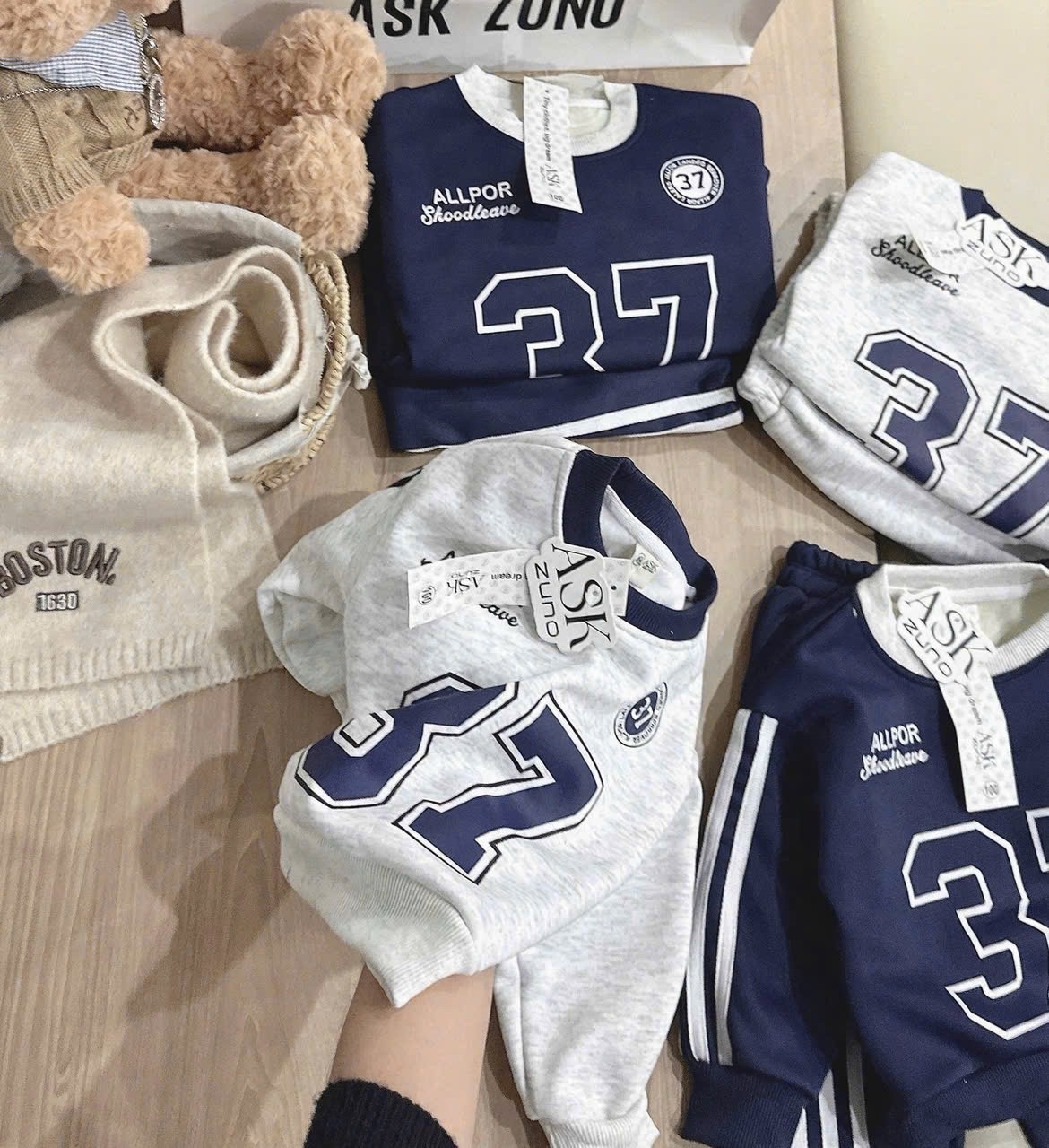 T059 - BỘ NỈ BÉ TRAI HAIDA LÓT NHUNG 37