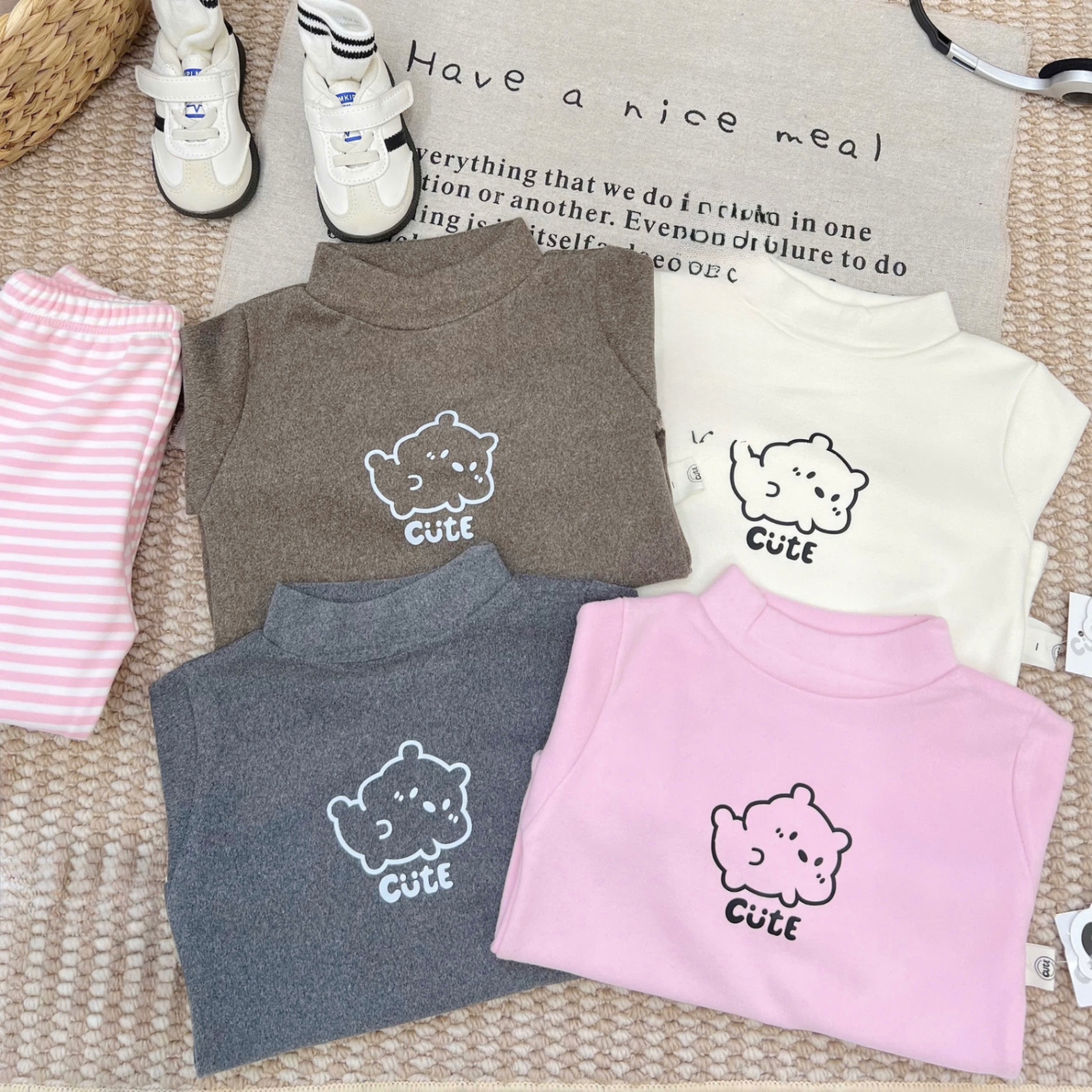 T056 - SET 2 BỘ ZIP LÔNG BÉ CHÓ CUTE BÉ TRAI GÁI