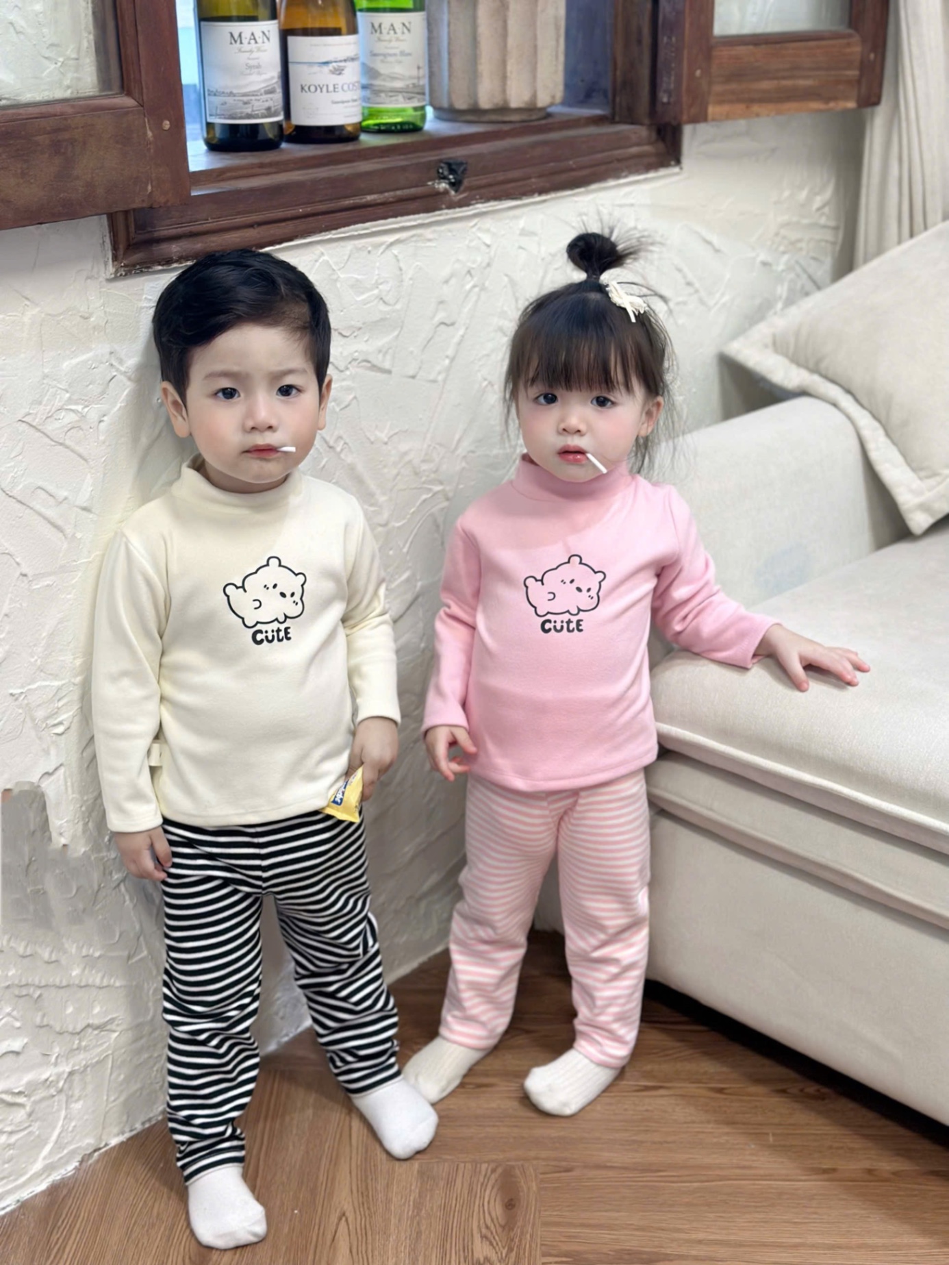 T056 - SET 2 BỘ ZIP LÔNG BÉ CHÓ CUTE BÉ TRAI GÁI