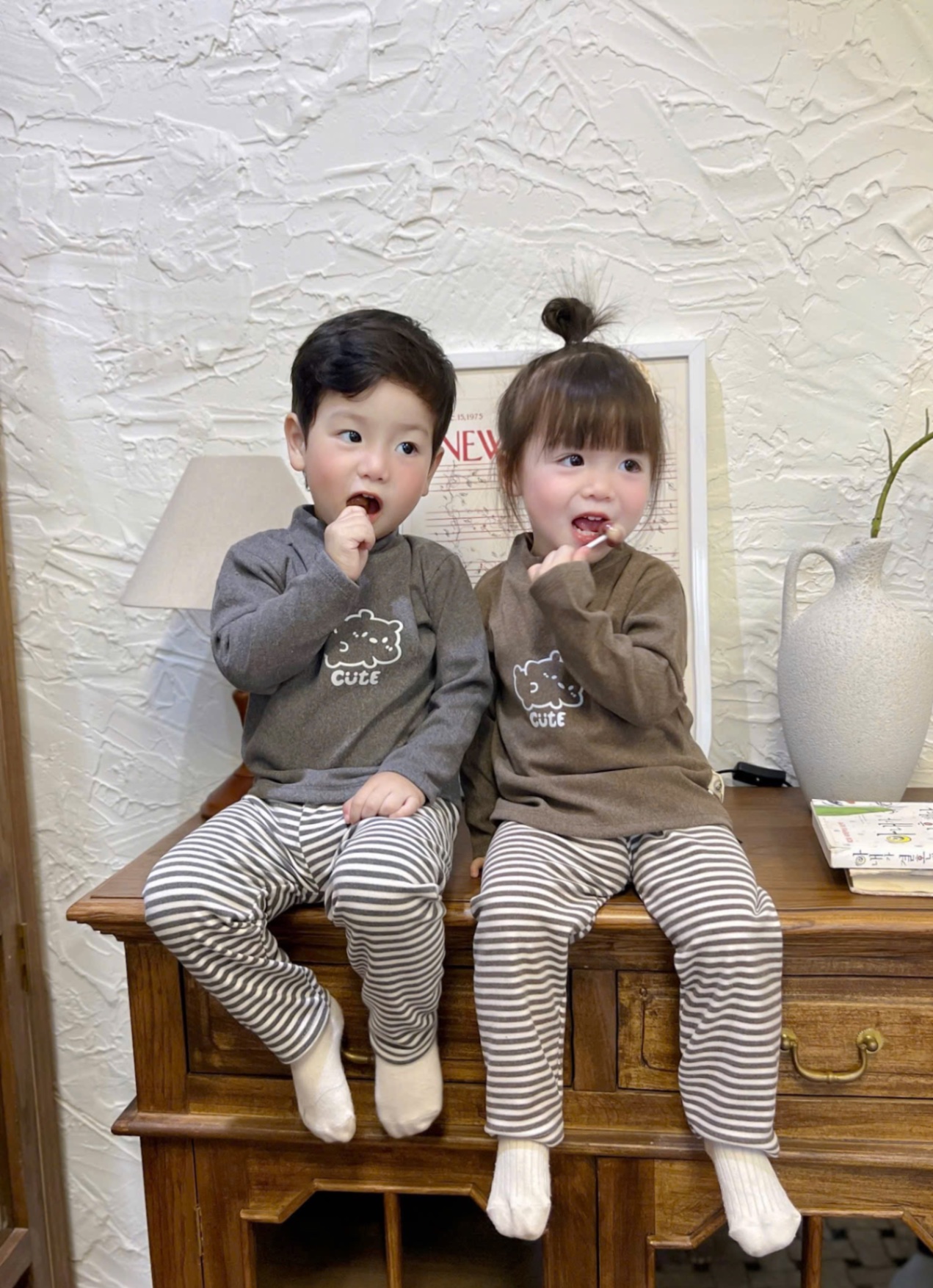 T056 - SET 2 BỘ ZIP LÔNG BÉ CHÓ CUTE BÉ TRAI GÁI