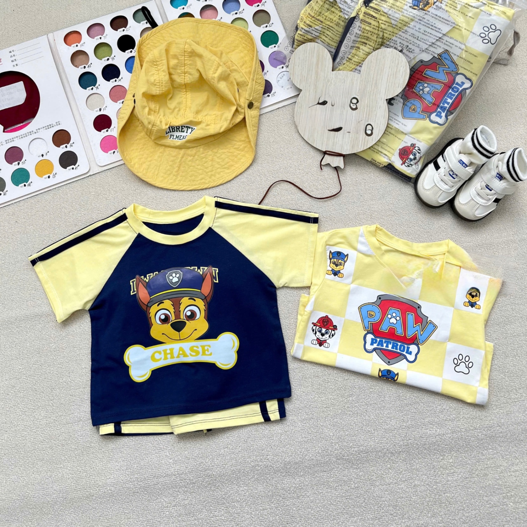 T061 - SET 2 BỘ ĐÙI BÉ TRAI PAW PATROL đen vàng