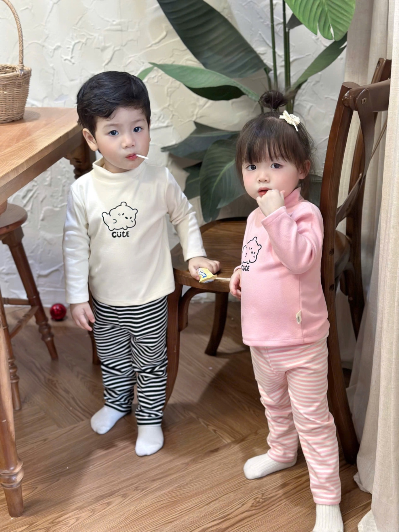 T056 - SET 2 BỘ ZIP LÔNG BÉ CHÓ CUTE BÉ TRAI GÁI