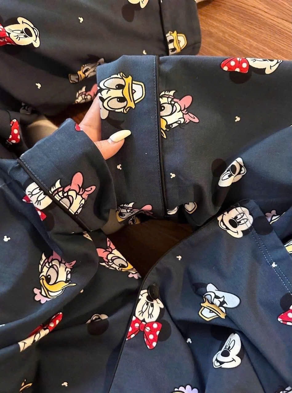 S236 - BỘ PYJAMA NỮ THAN MICKEY DÀI TAY