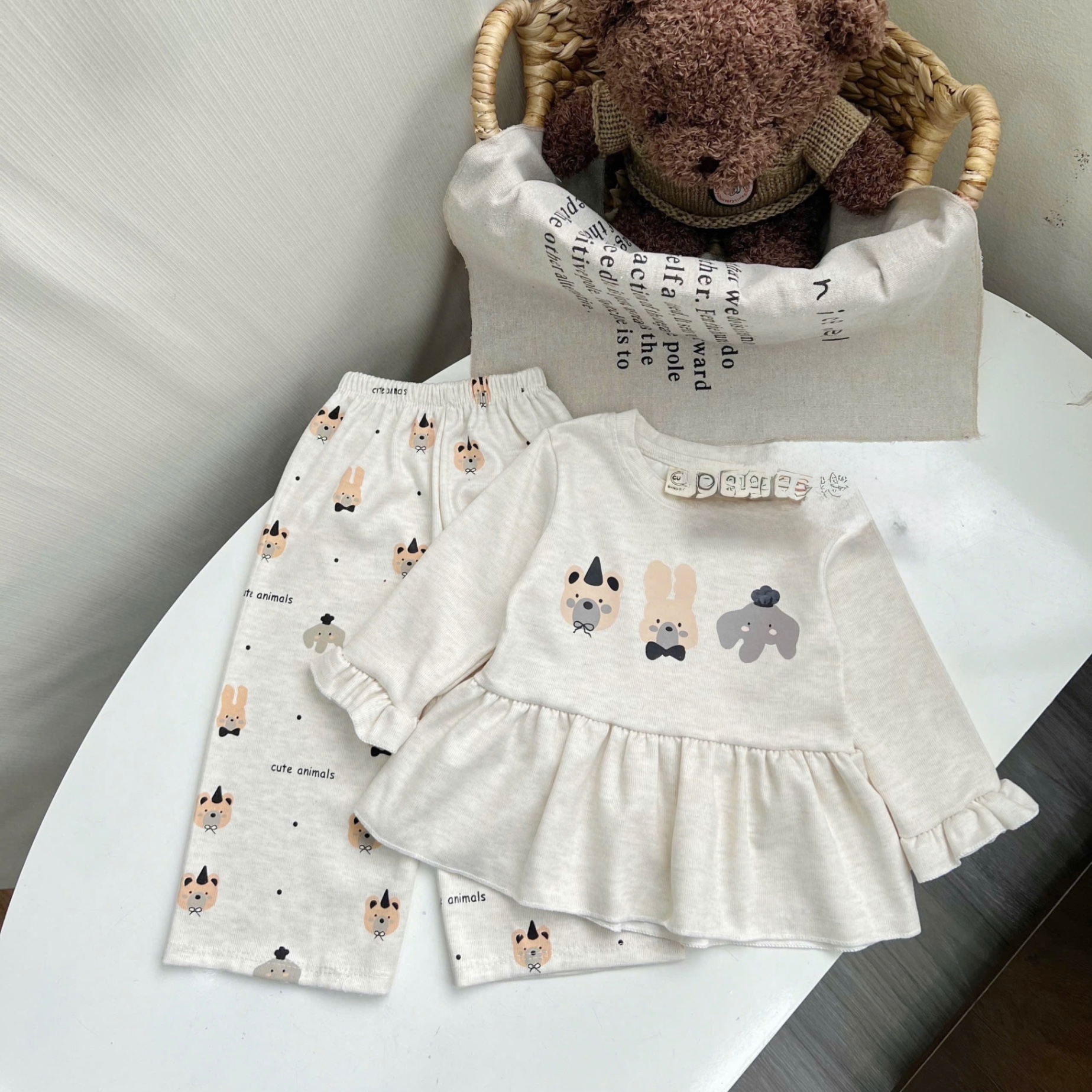 G846 - BỘ BÉ GÁI TĂM THỎ BABYDOLL THỎ VOI GẤU