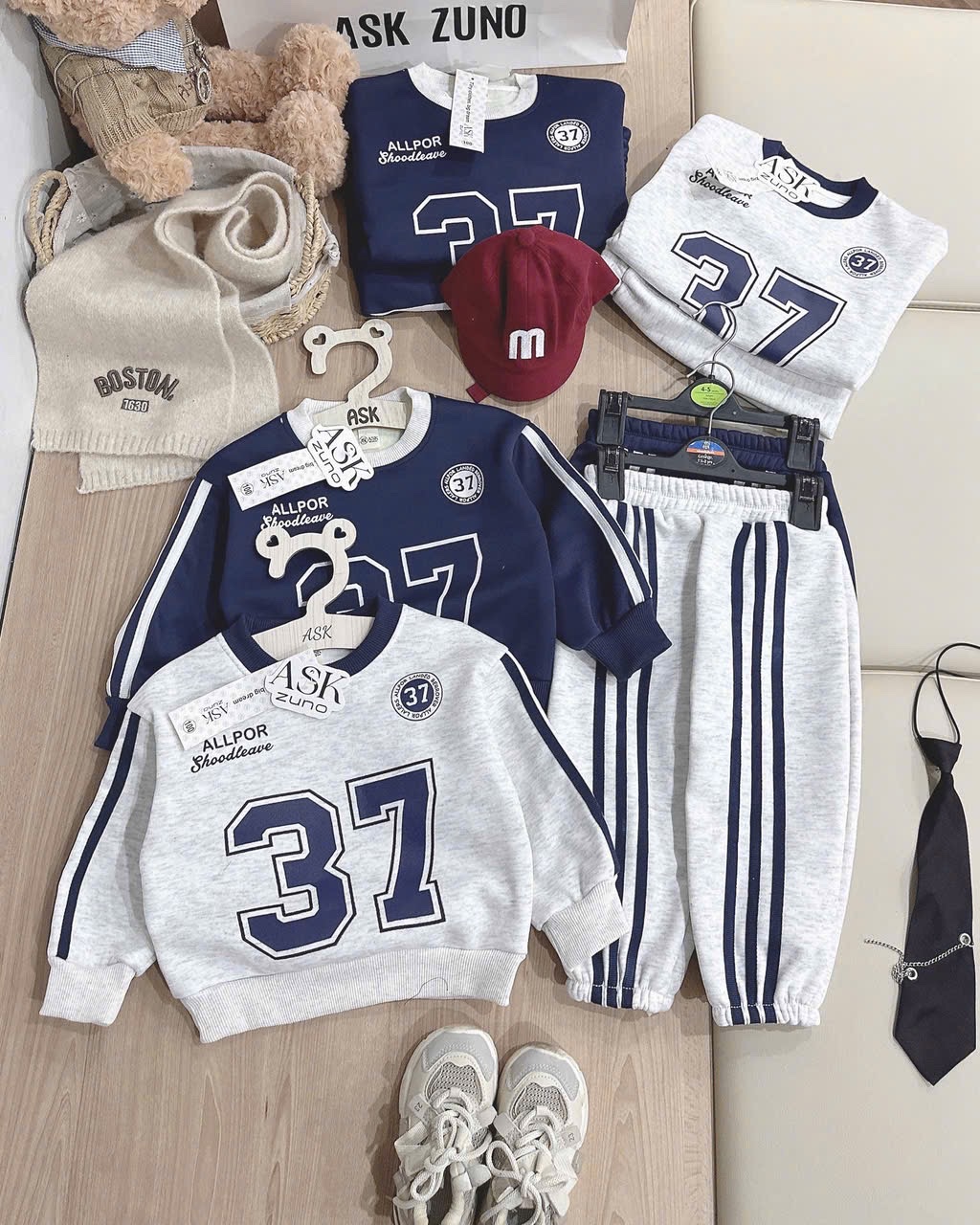 T059 - BỘ NỈ BÉ TRAI HAIDA LÓT NHUNG 37