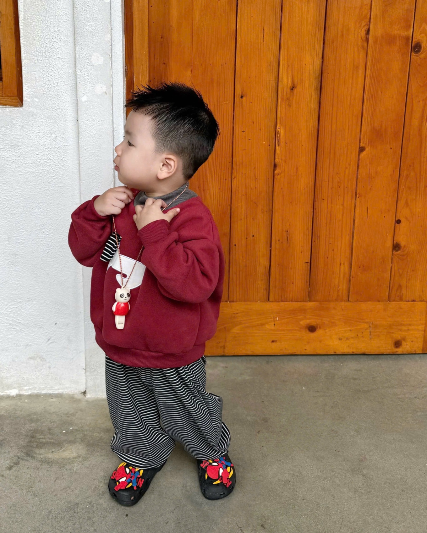 T071 - BỘ NỈ BÉ TRAI THÊU CHÓ CỔ BO QUẦN KẺ