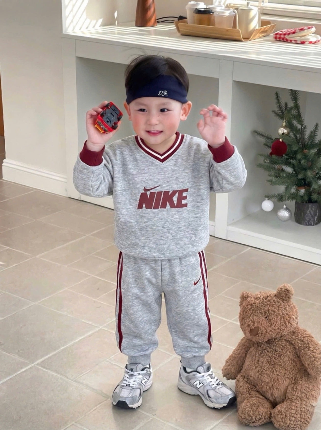 T072 - BỘ NỈ BÉ TRAI HAIDA XÁM NIKE CỔ VIỀN