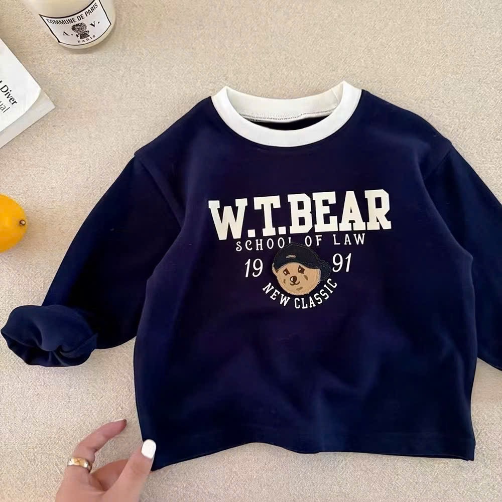 AB846 - SET 3 ÁO BÉ TRAI ZIP LÔNG GẤU BEAR than ghi trắng