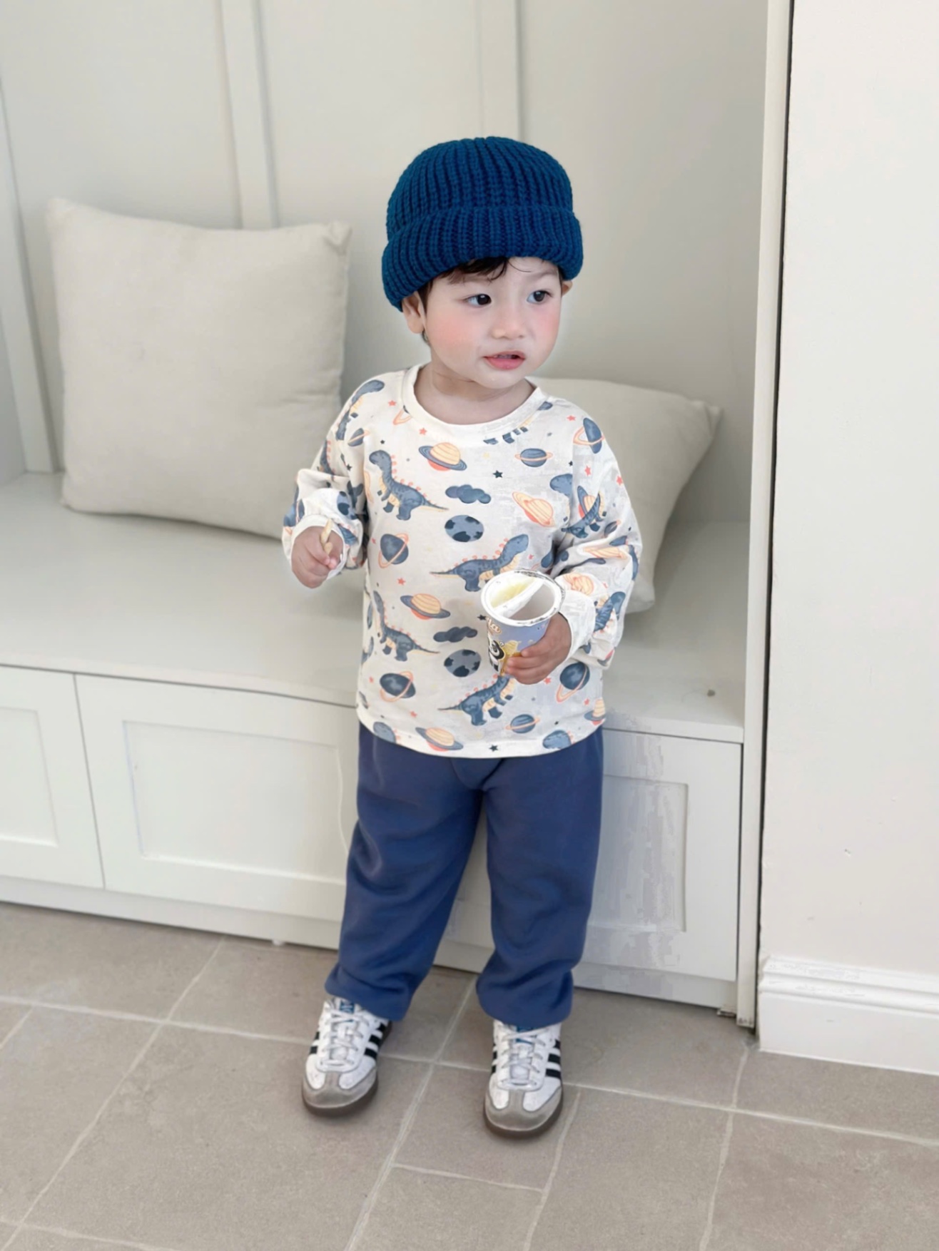 T074 - SET BÉ TRAI 3CT ÁO GILE XANH KHỦNG LONG