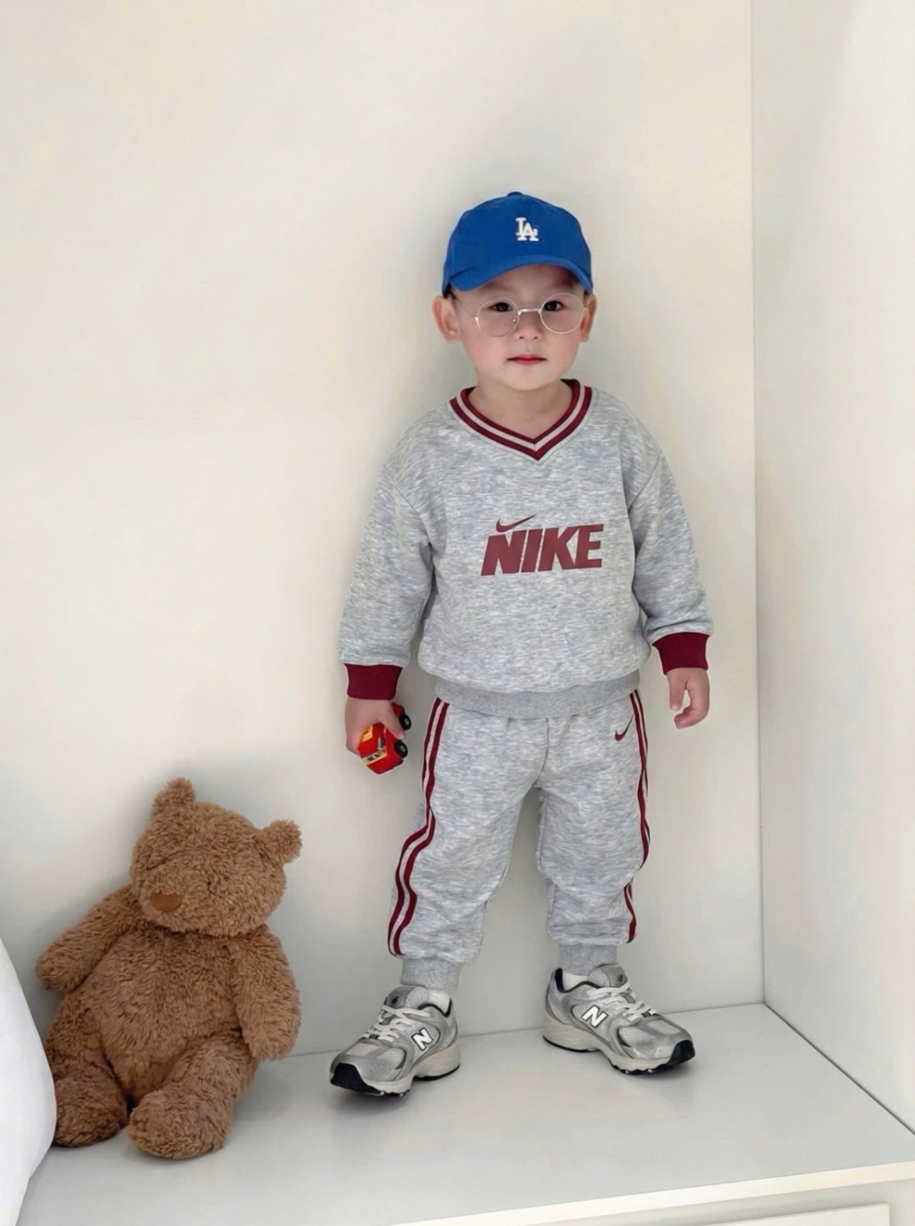 T072 - BỘ NỈ BÉ TRAI HAIDA XÁM NIKE CỔ VIỀN