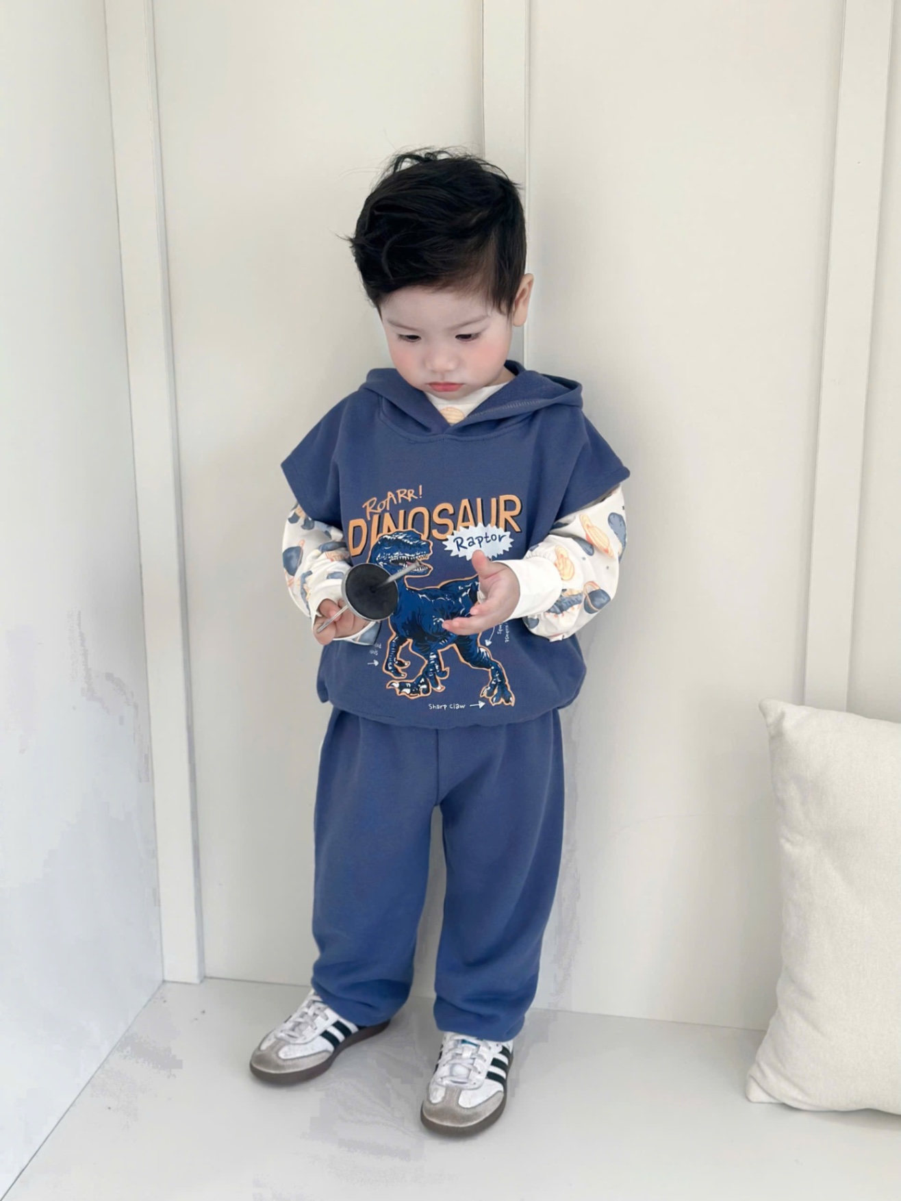 T074 - SET BÉ TRAI 3CT ÁO GILE XANH KHỦNG LONG