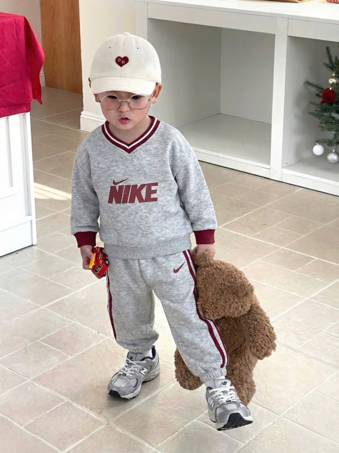 T072 - BỘ NỈ BÉ TRAI HAIDA XÁM NIKE CỔ VIỀN