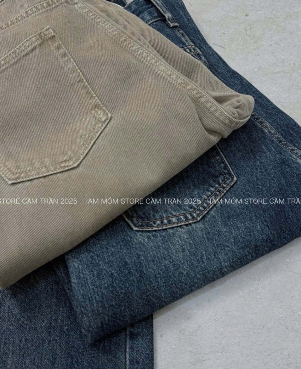 QNU655 - QUẦN JEANS SUÔNG TRƠN ỐNG ĐỨNG ĐỈA TO