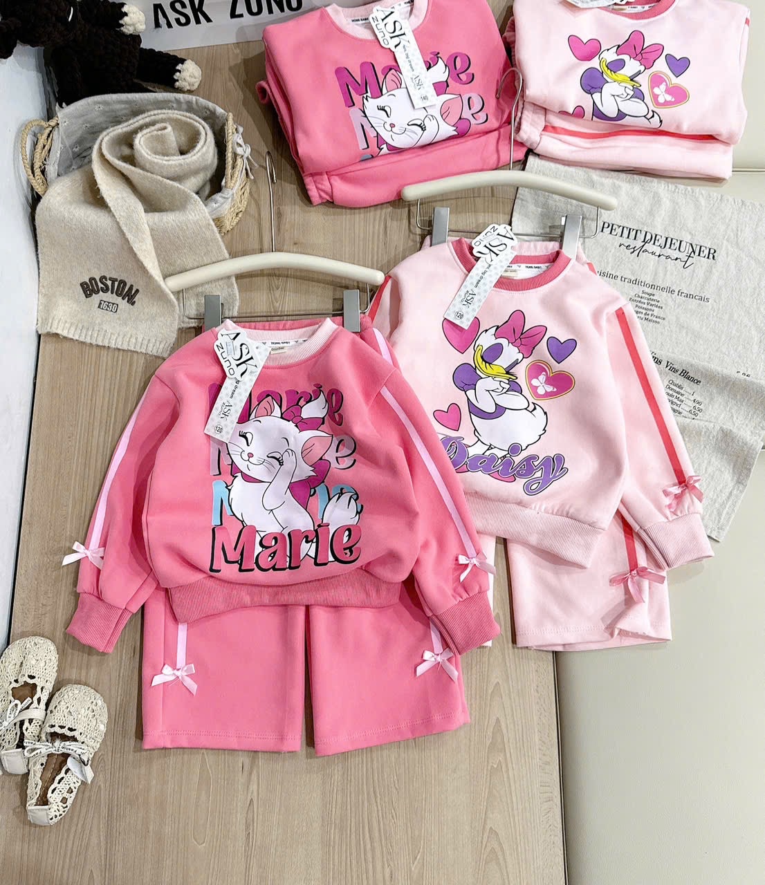 G866 - BỘ BÉ GÁI NỈ HAIDA SIZE NHỠ MÈO Marie Daisy
