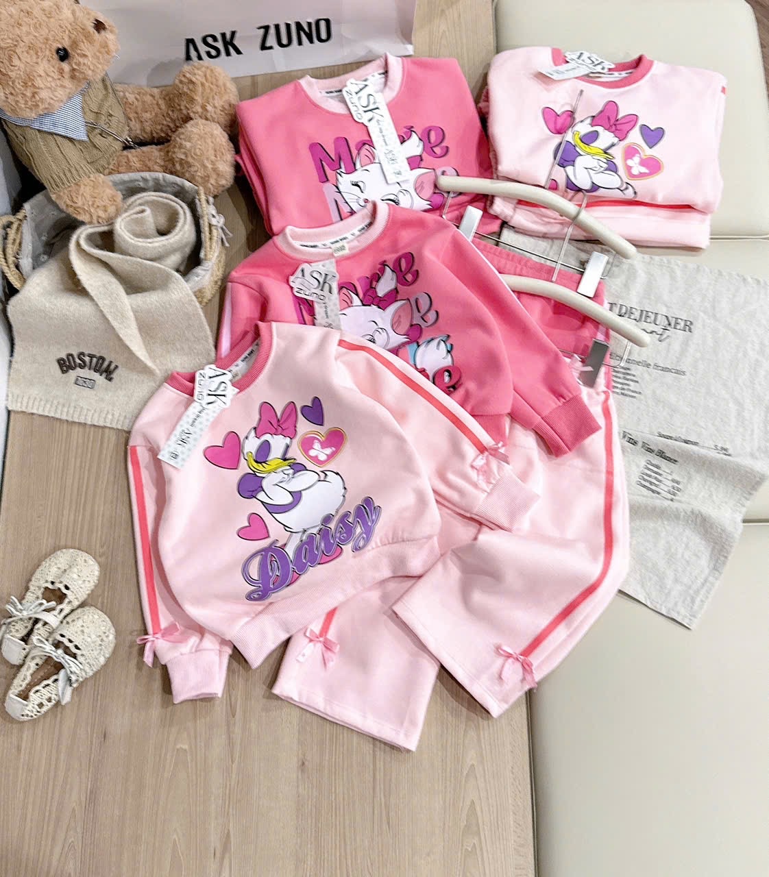 G866 - BỘ BÉ GÁI NỈ HAIDA SIZE NHỠ MÈO Marie Daisy