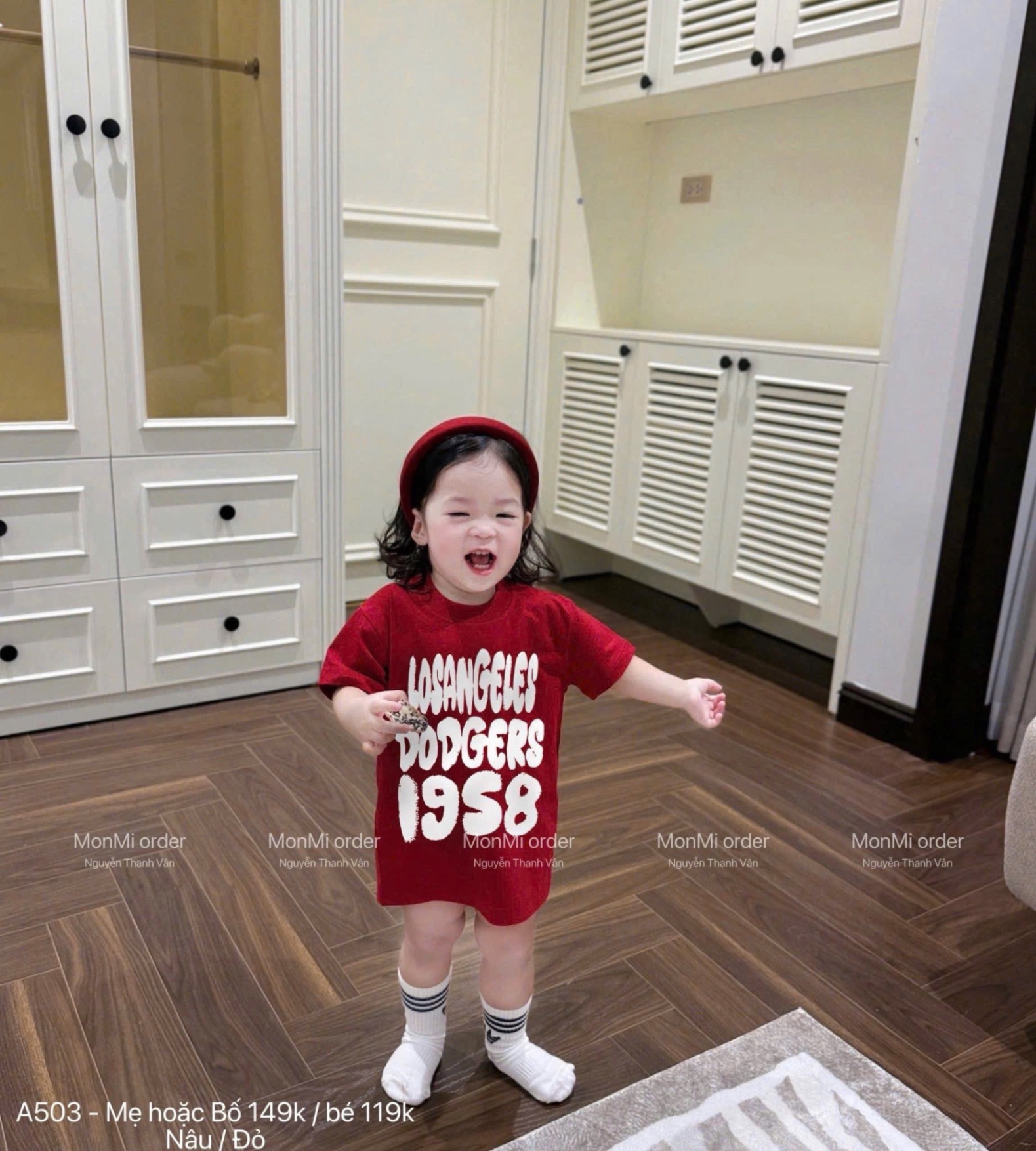 AB855 - ÁO PHÔNG ĐÔI MẸ BÉ LOSANGELES