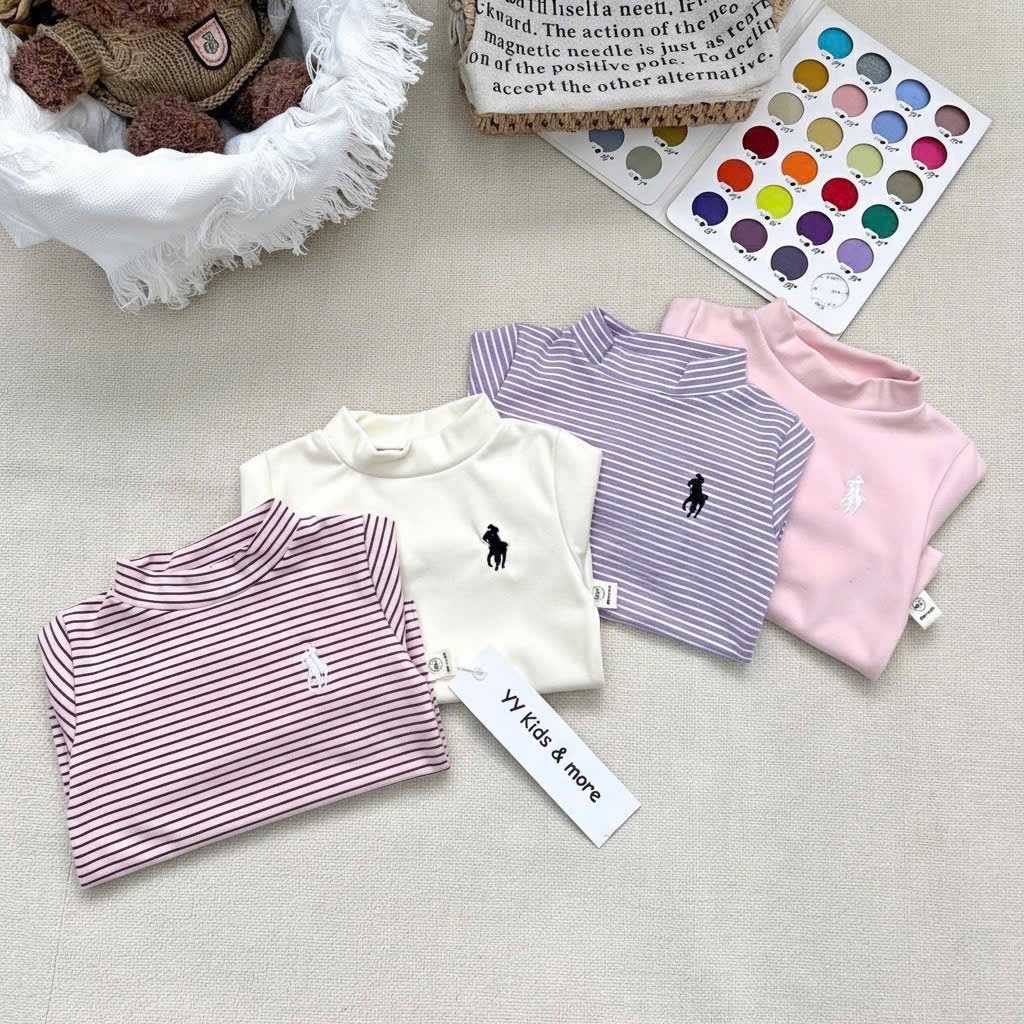 AB852 - SET 4 ÁO BÉ GÁI ZIP LÔNG 3P KỊ SĨ tím hồng kẻ