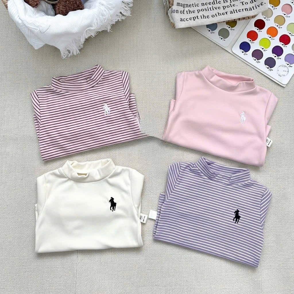 AB852 - SET 4 ÁO BÉ GÁI ZIP LÔNG 3P KỊ SĨ tím hồng kẻ