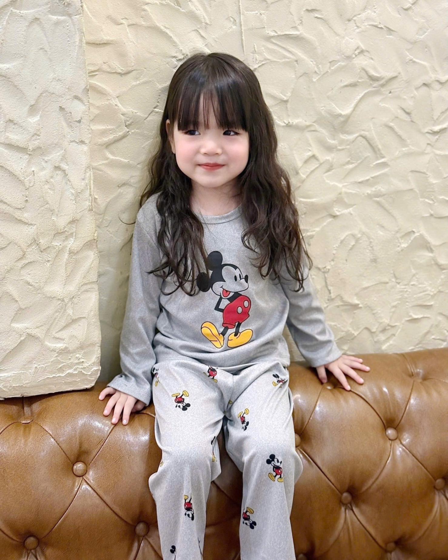 G869 - BỘ ĐỘ MẸ BÉ XÁM MICKEY QUẦN SUÔNG