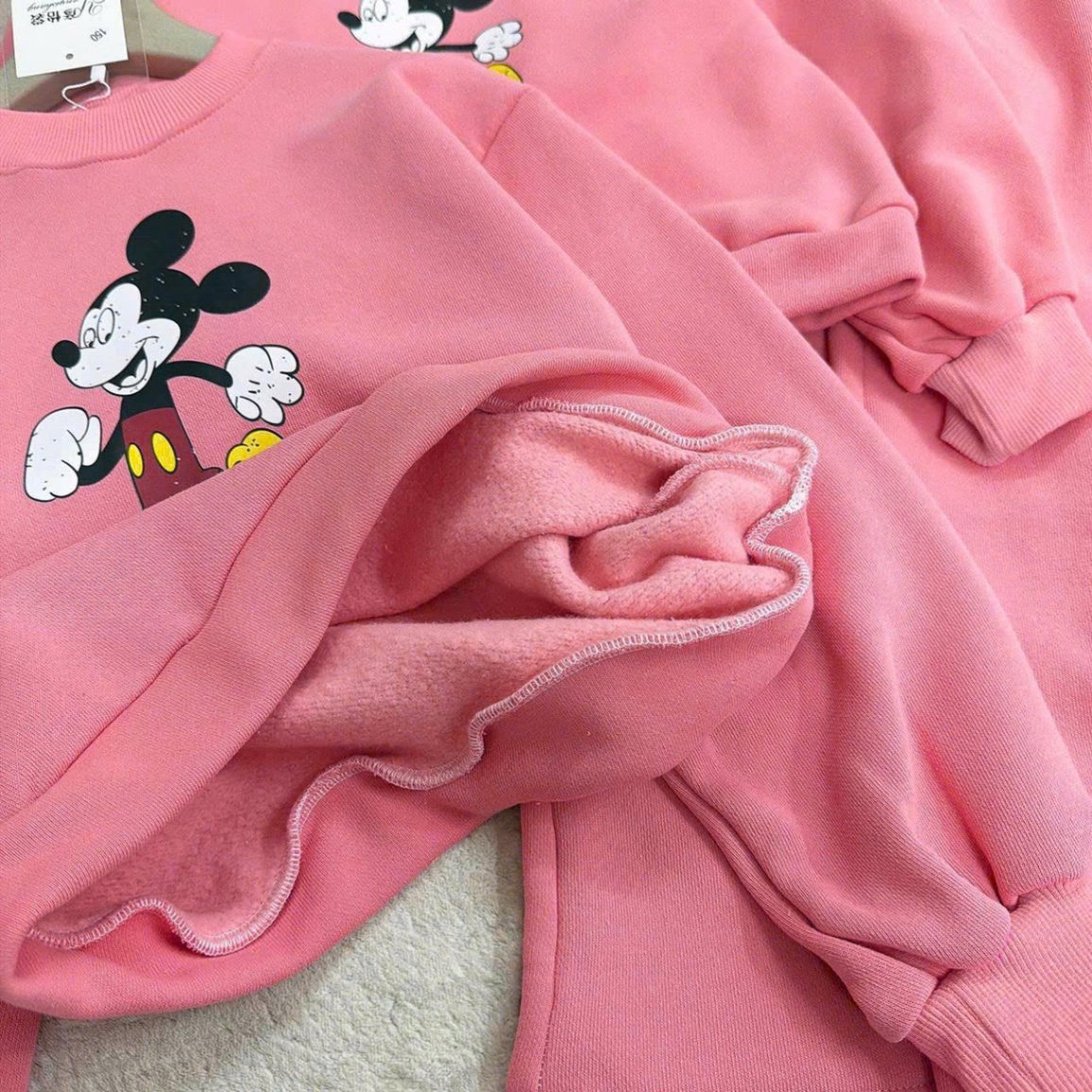 G870 - BỘ BÉ GÁI NỈ SIZE ĐẠI MICKEY HỒNG QUẦN SUÔNG