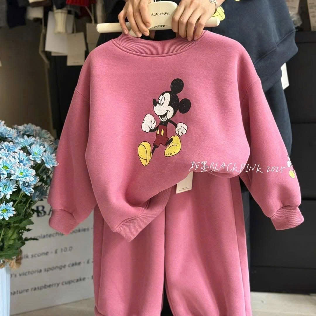 G870 - BỘ BÉ GÁI NỈ SIZE ĐẠI MICKEY HỒNG QUẦN SUÔNG