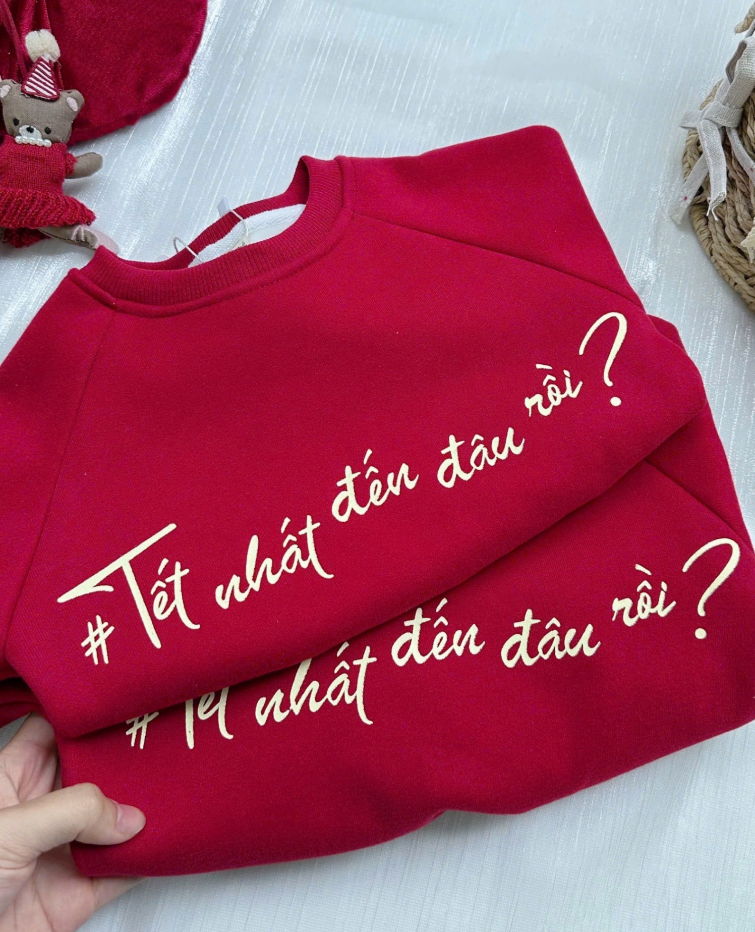 AB864 - ÁO BÉ HAIDA LÓT NHUNG ĐỎ Tết đâu rồi