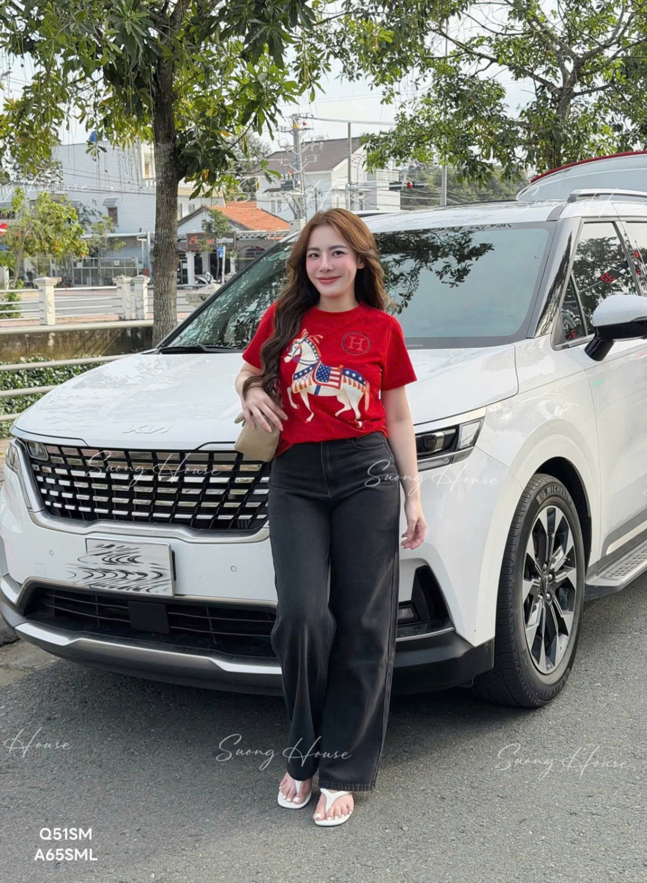 ANU340 - ÁO PHÔNG NỮ ĐỎ IN NGỰA CHỮ H