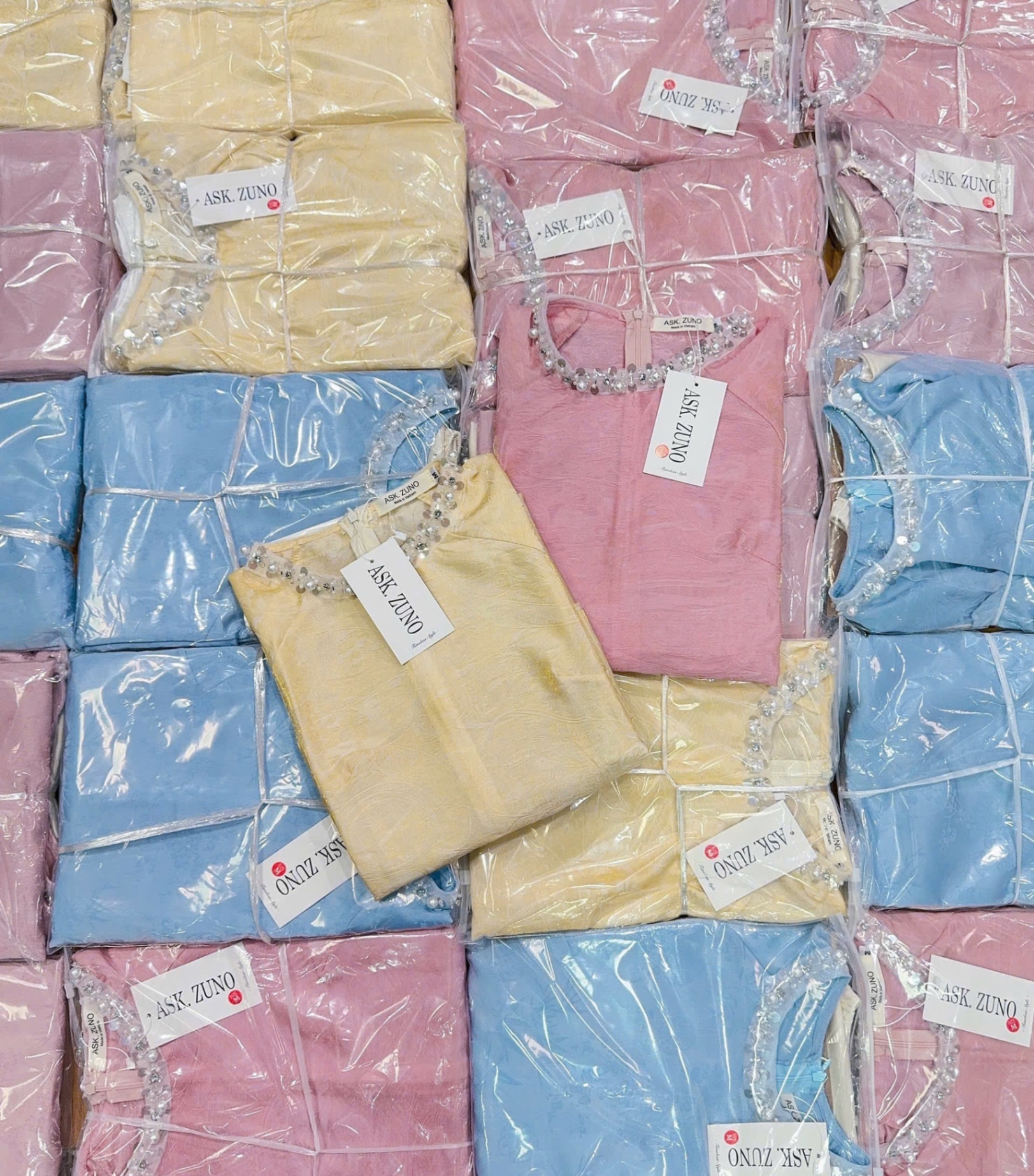 S278 - SET ÁO DÀI NỮ SUÔNG ĐÍNH ĐÁ CỔ