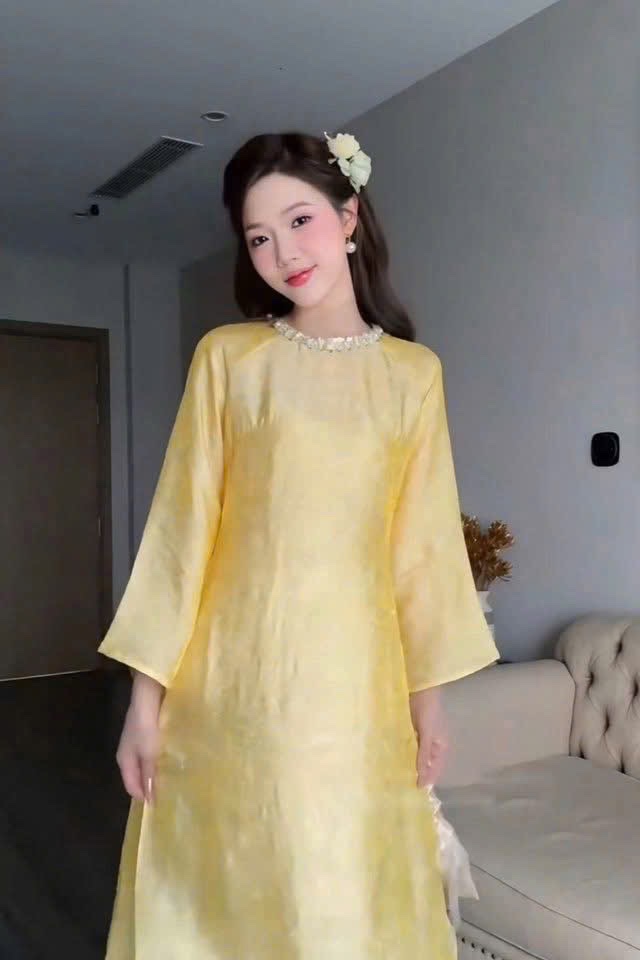 S278 - SET ÁO DÀI NỮ SUÔNG ĐÍNH ĐÁ CỔ