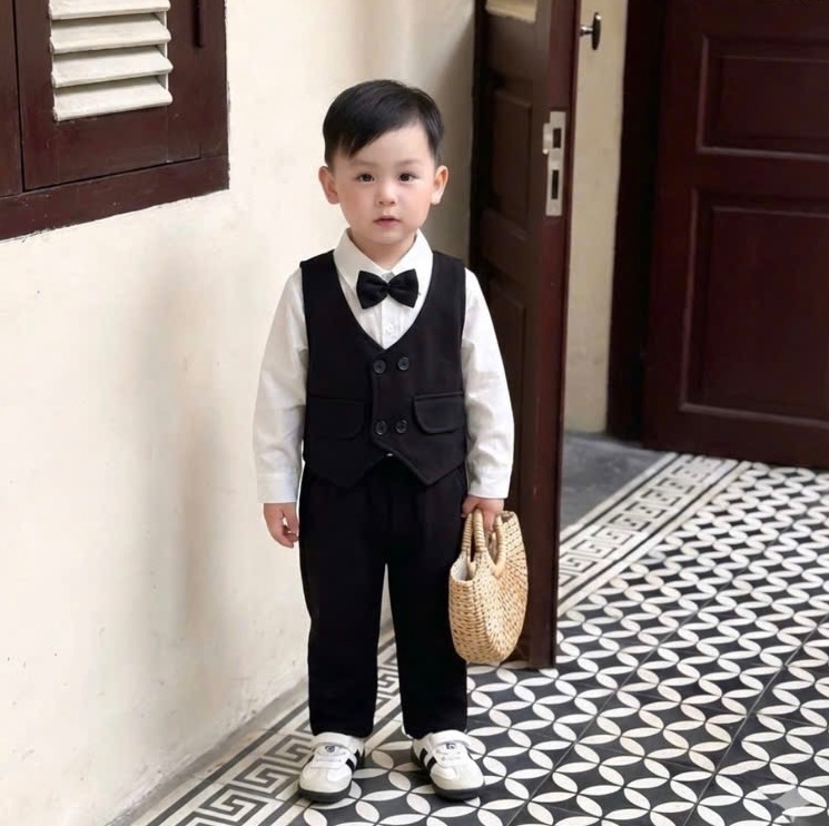 T130 - SET BÉ TRAI 3CT GILE DẠ MIX ÁO SƠ MI