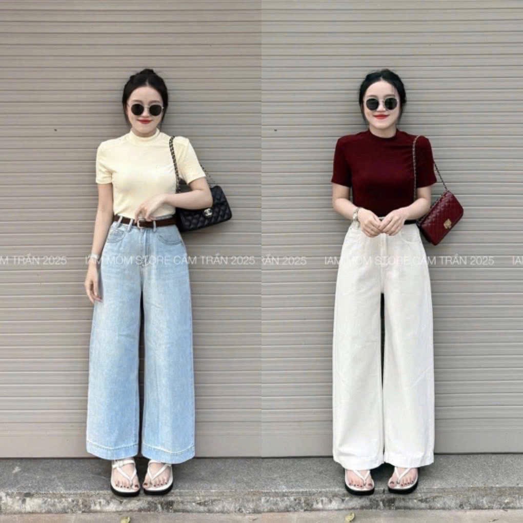 QNU671 - QUẦN JEANS SUÔNG THÊU TÚI CHÓ