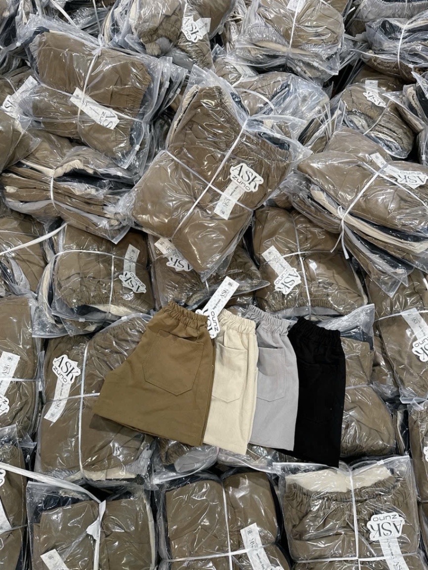 QB373 - SET 4 QUẦN BÉ TRAI KAKI đen nâu xám be