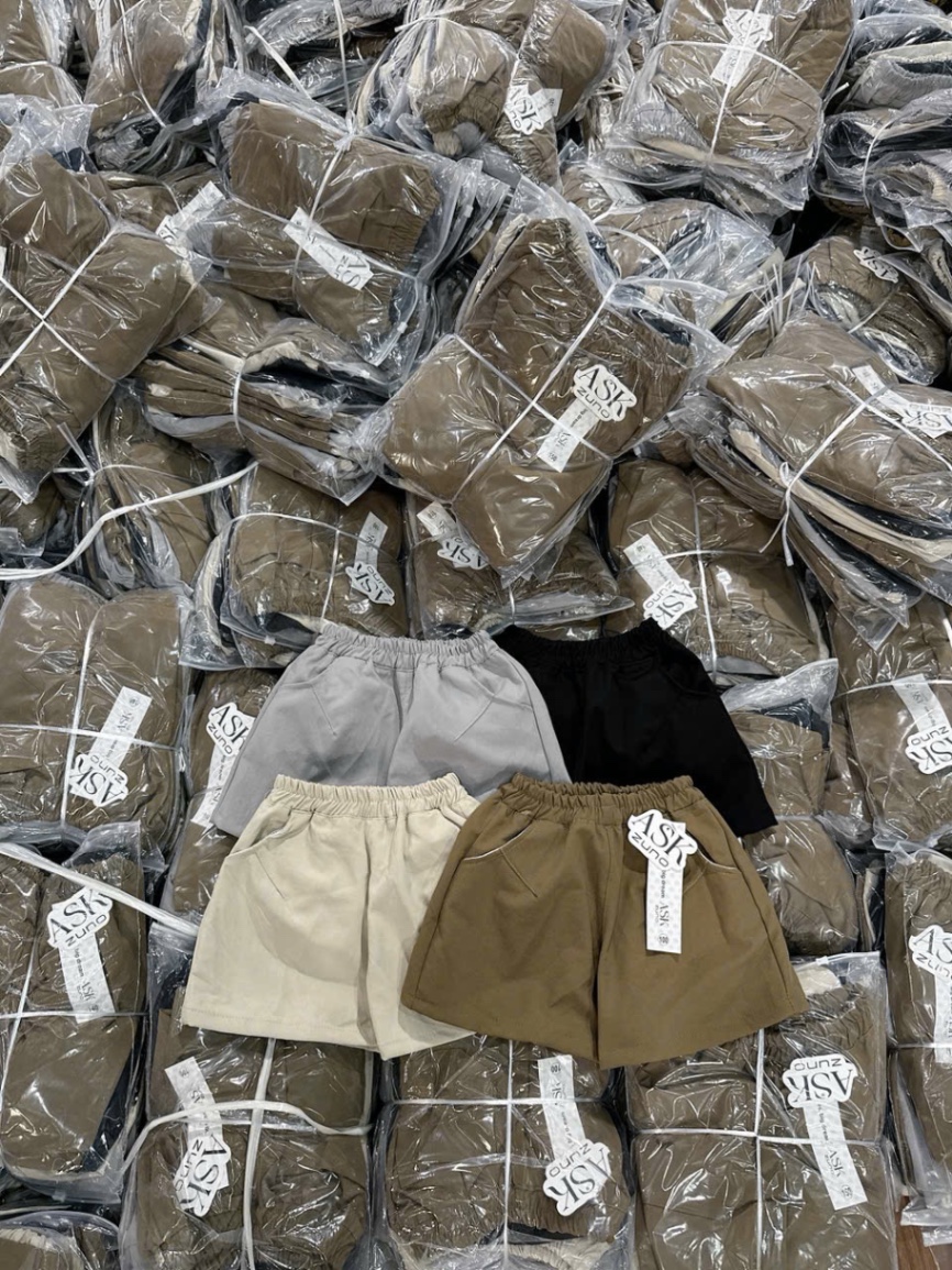 QB373 - SET 4 QUẦN BÉ TRAI KAKI đen nâu xám be