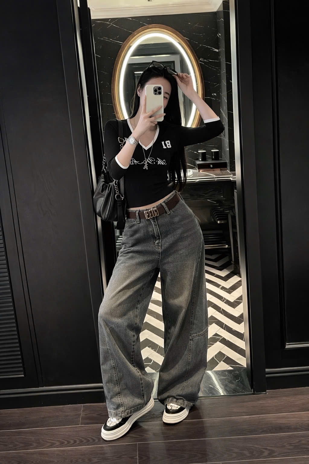 QNU678 - QUẦN JEANS BAGGY SUÔNG XANH LI GỐI M2601