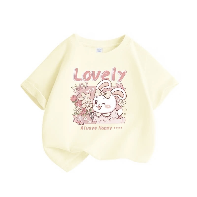 AB886 - SET 3 ÁO PHÔNG BÉ GÁI THỎ NƠ LOVELY hồng be trắng