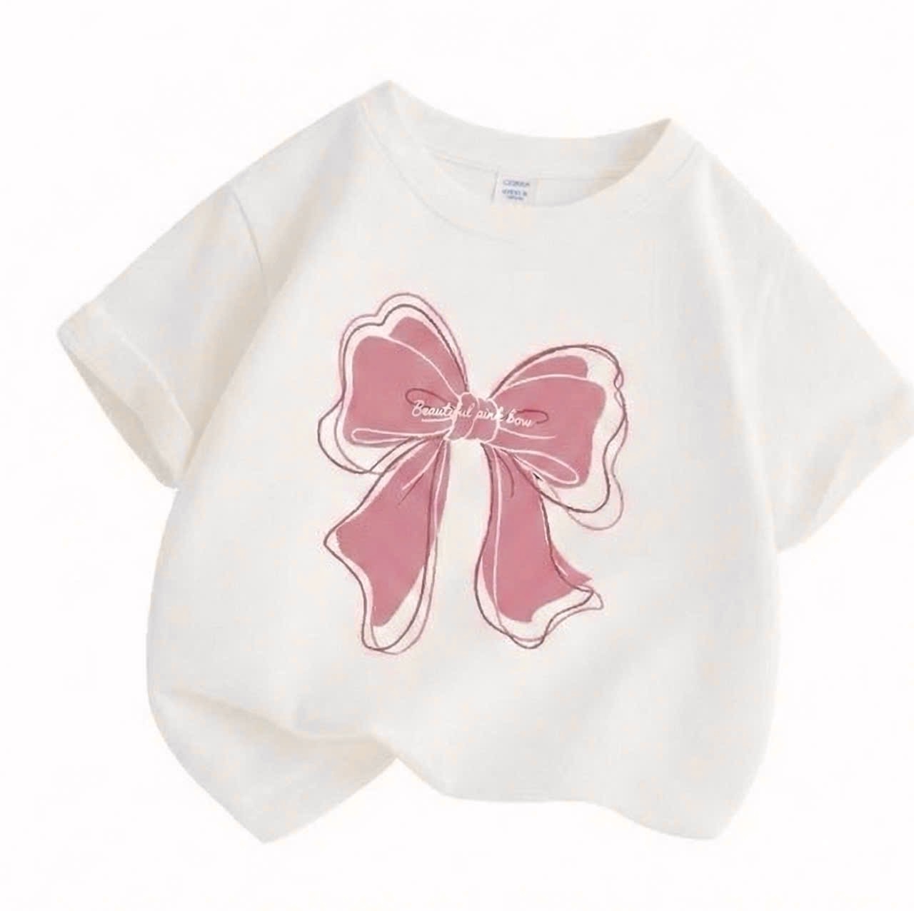 AB886 - SET 3 ÁO PHÔNG BÉ GÁI THỎ NƠ LOVELY hồng be trắng
