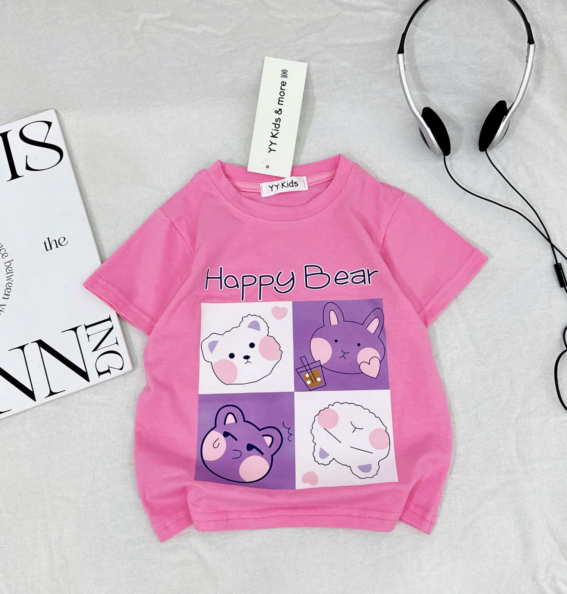 AB888 - SET 4 ÁO BÉ GÁI PHÔNG HOA CÔ GÁI đen hồng be