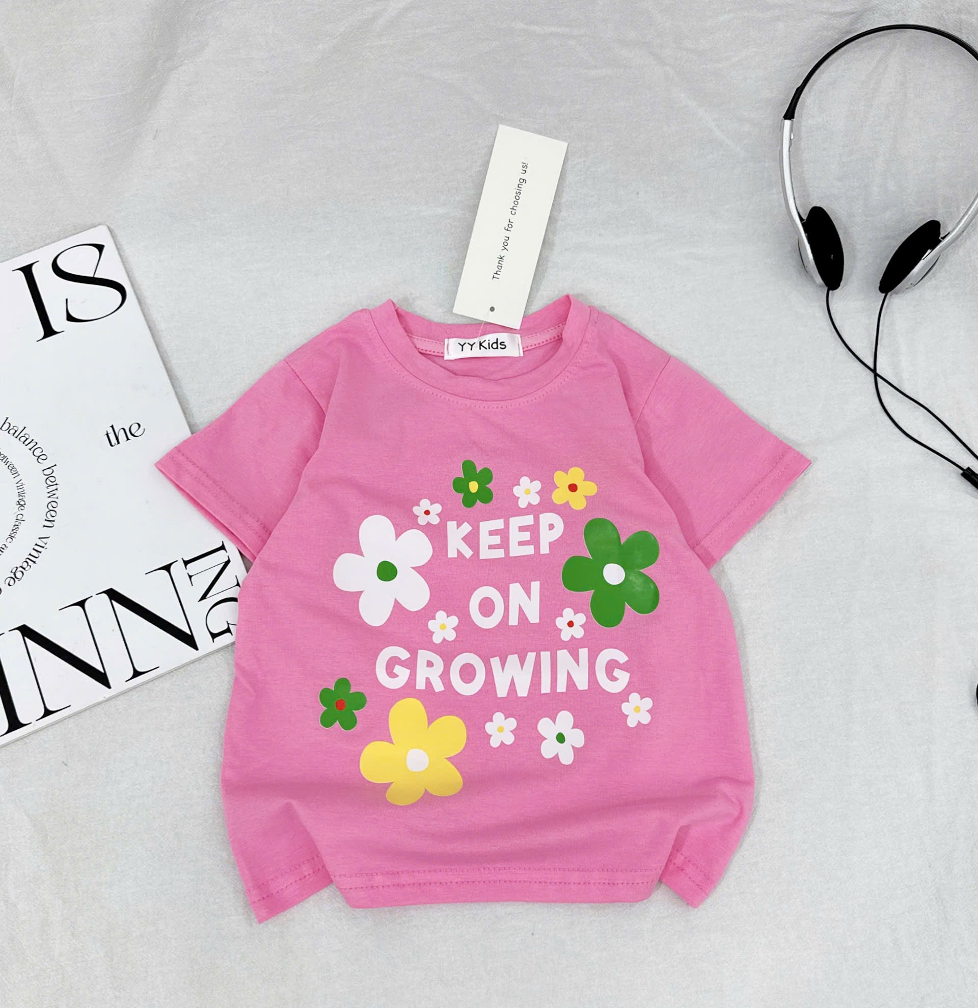 AB888 - SET 4 ÁO BÉ GÁI PHÔNG HOA CÔ GÁI đen hồng be