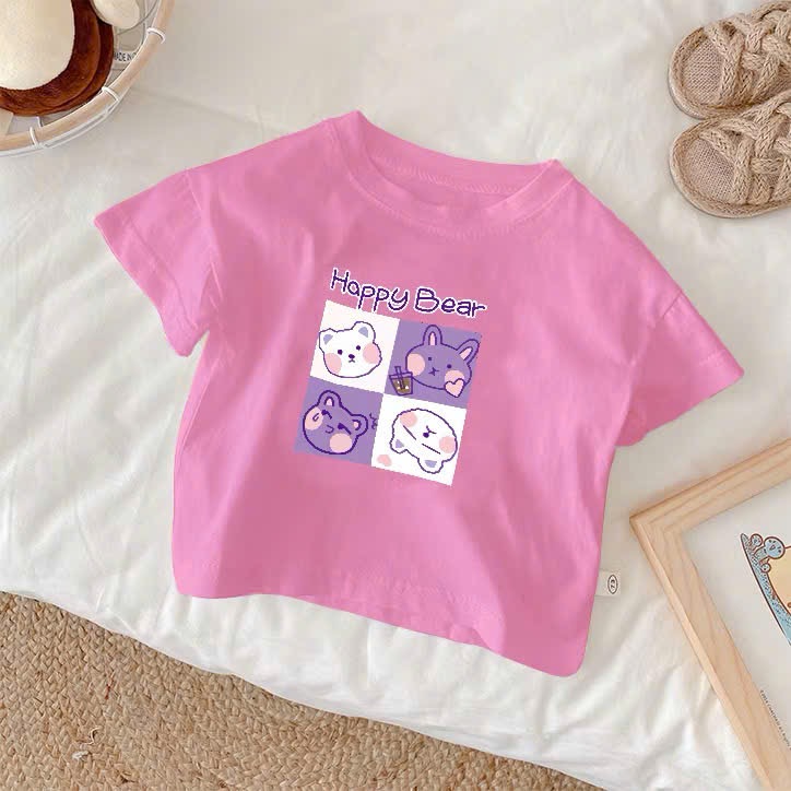 AB888 - SET 4 ÁO BÉ GÁI PHÔNG HOA CÔ GÁI đen hồng be