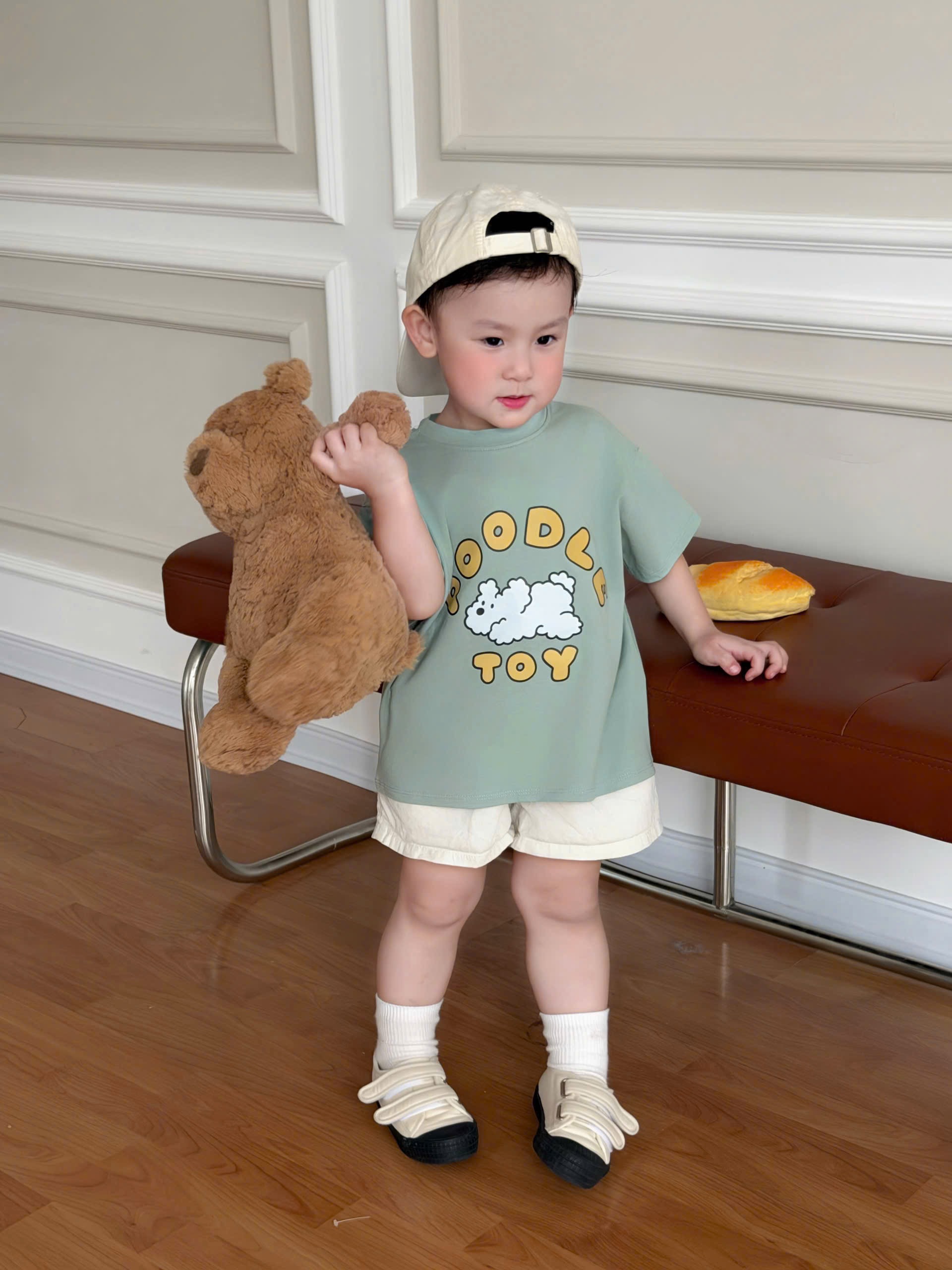 AB893 - SET 4 ÁO BÉ TRAI CỘC HÌNH THÚ đỏ vàng xanh xám