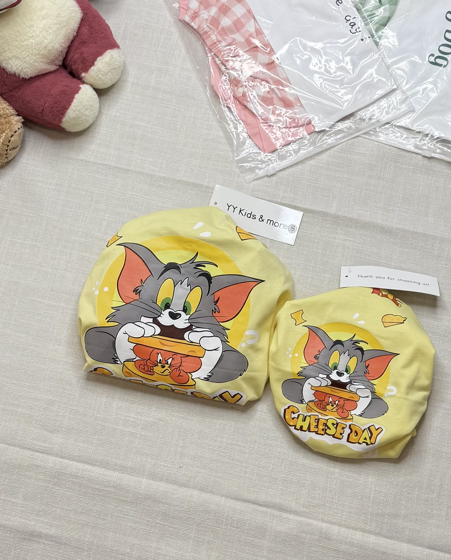 AB904 - ÁO PHÔNG ĐÔI MẸ BÉ VÀNG TOM JERRY CHEESE DAY