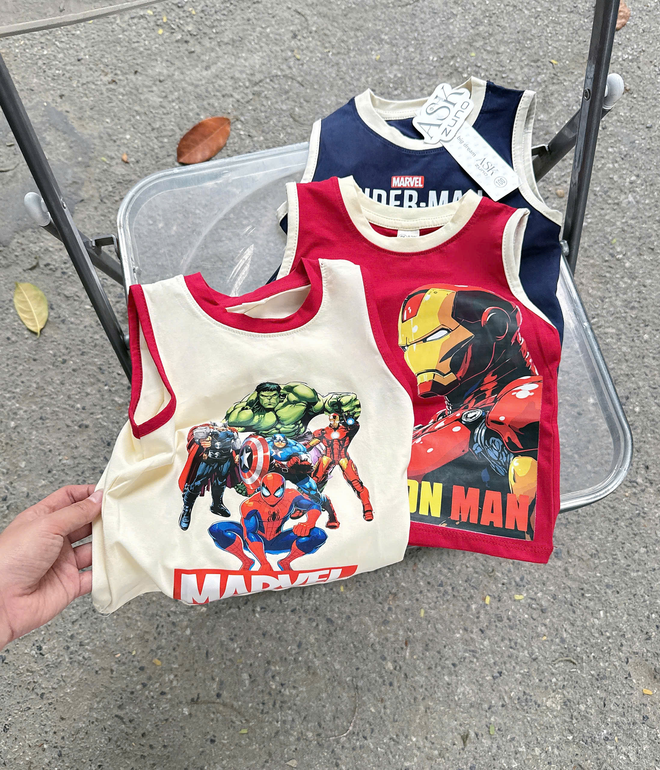 AB919 - SET 3 ÁO BA LỖ BÉ TRAI SPIDERMAN than đỏ be